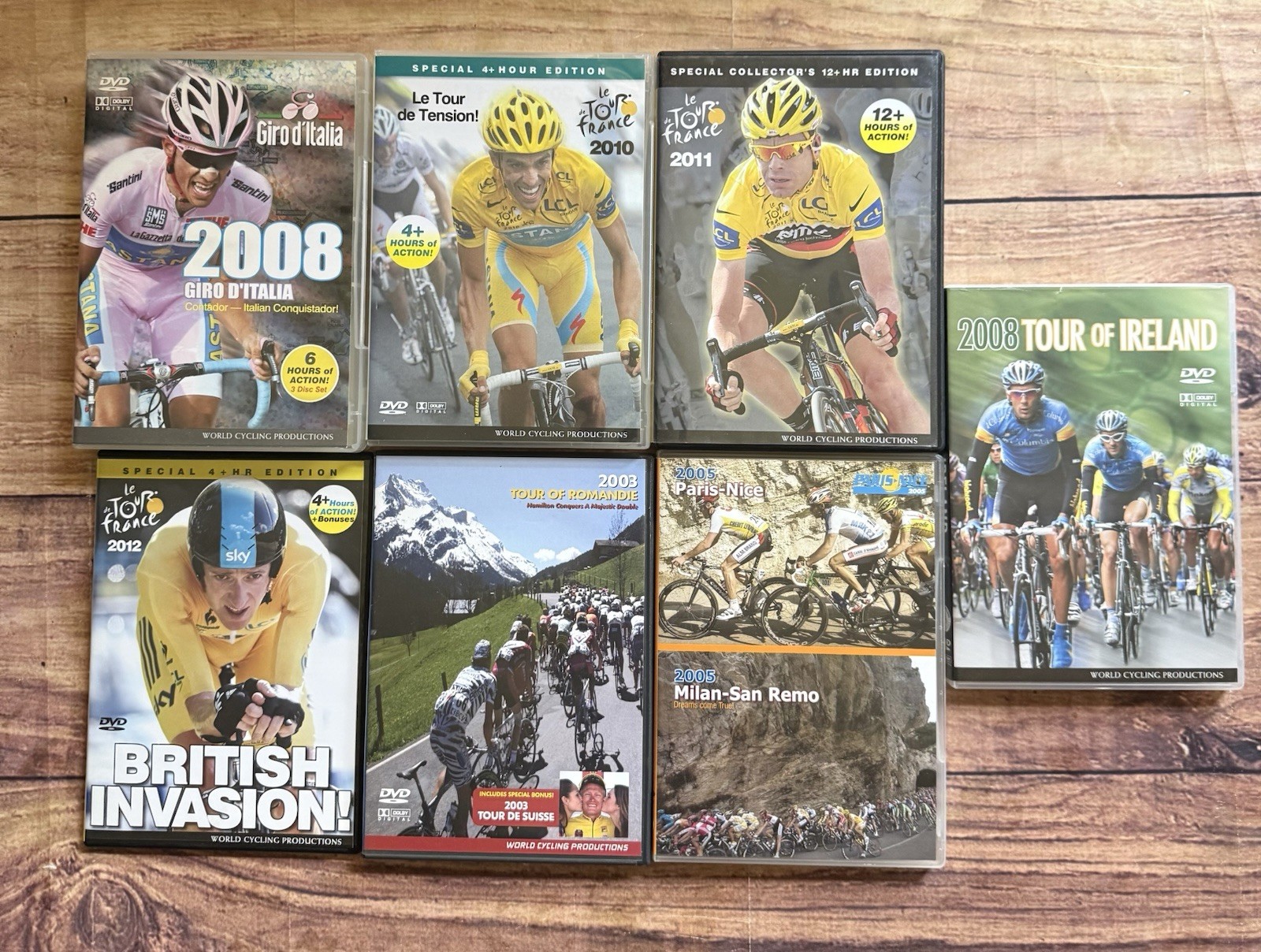 World Cycling Productions DVD Lot O 15 Giro D’Italia Tour De France 2000s Tested