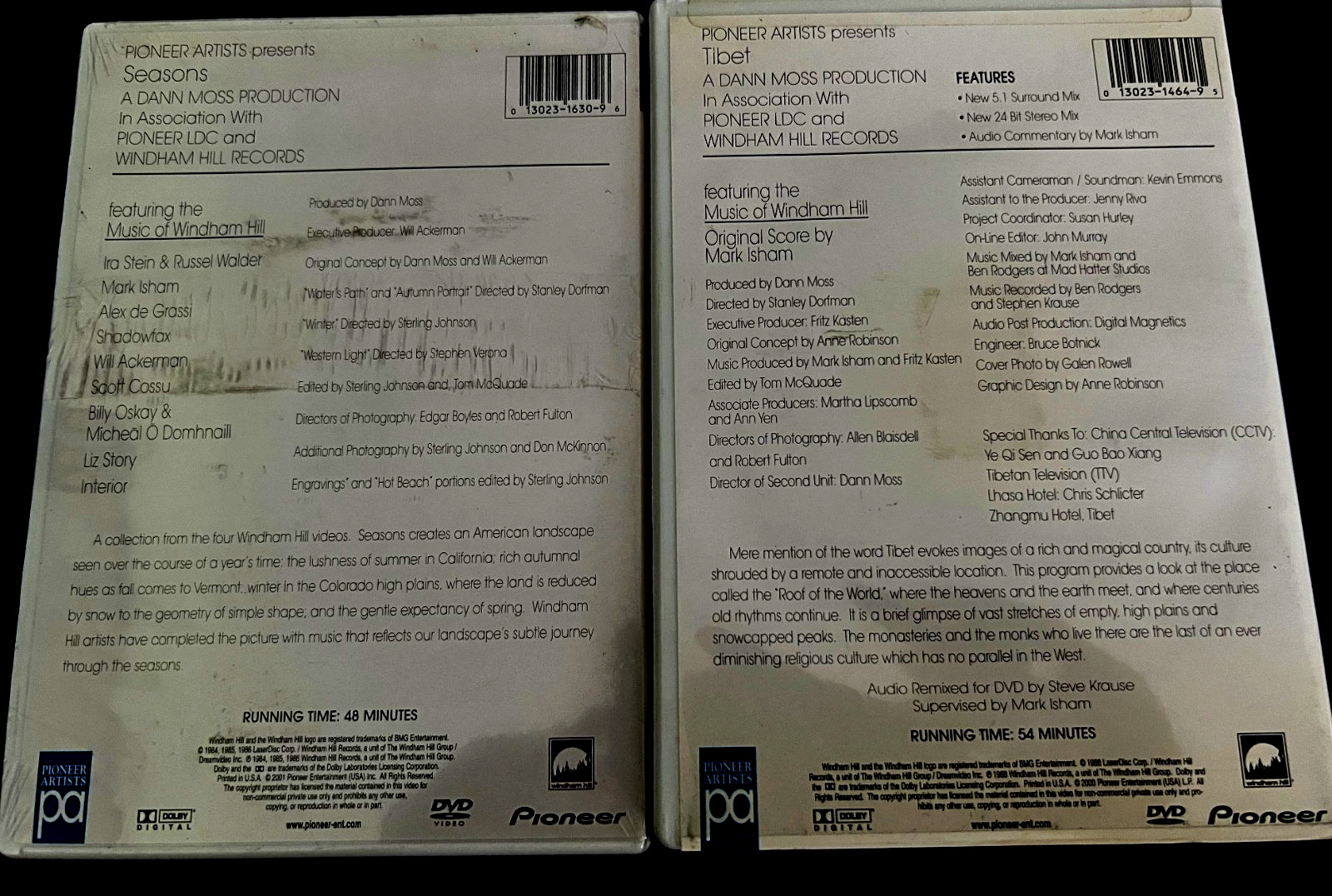 3 Windham Hill DVDs SEASONS DVD and Tibet Mark Isham DVD and In Concert All 3