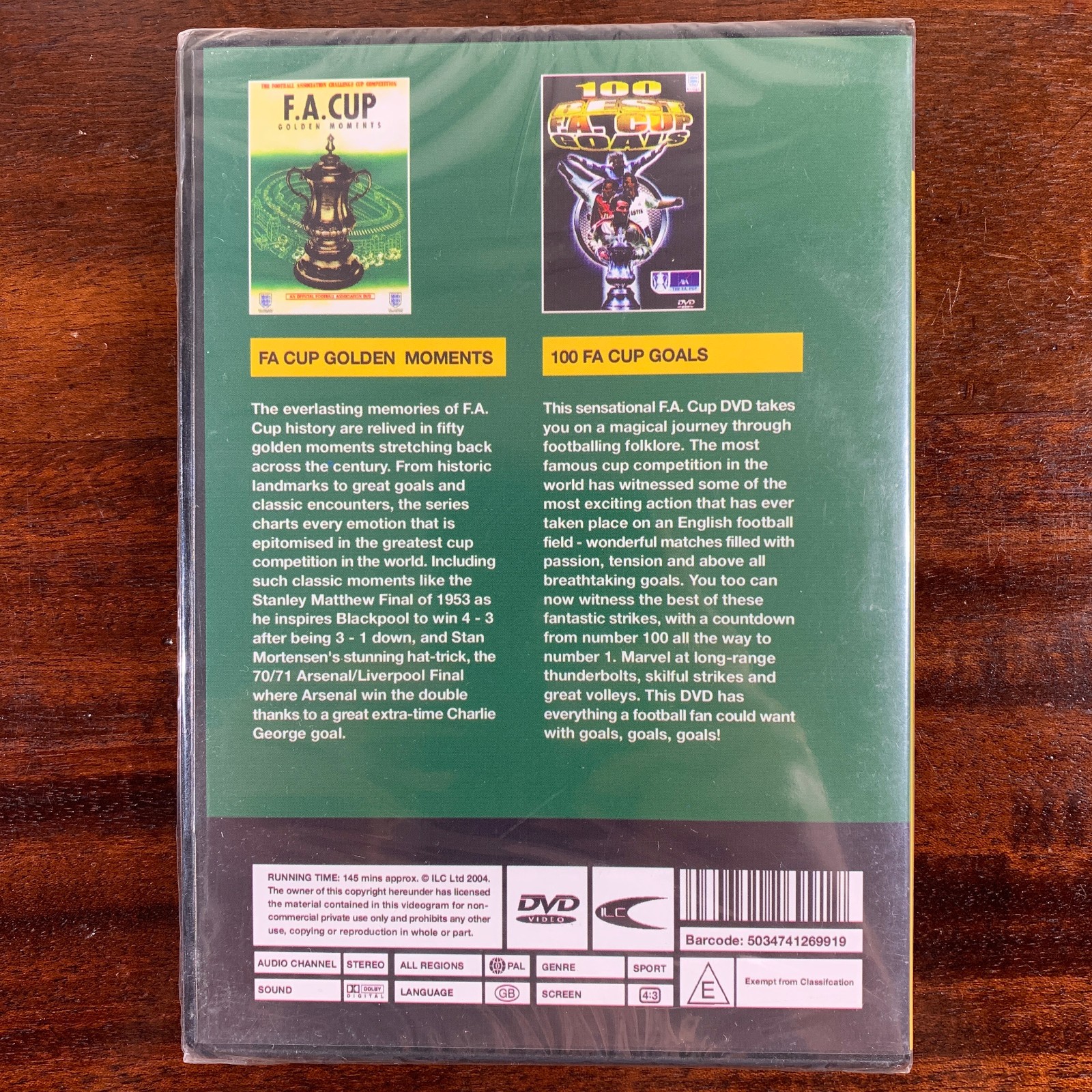 F.A. Cup Golden Moments / 100 F.A Cup Goals DVD New 2004 – 145 minutes Arsenal