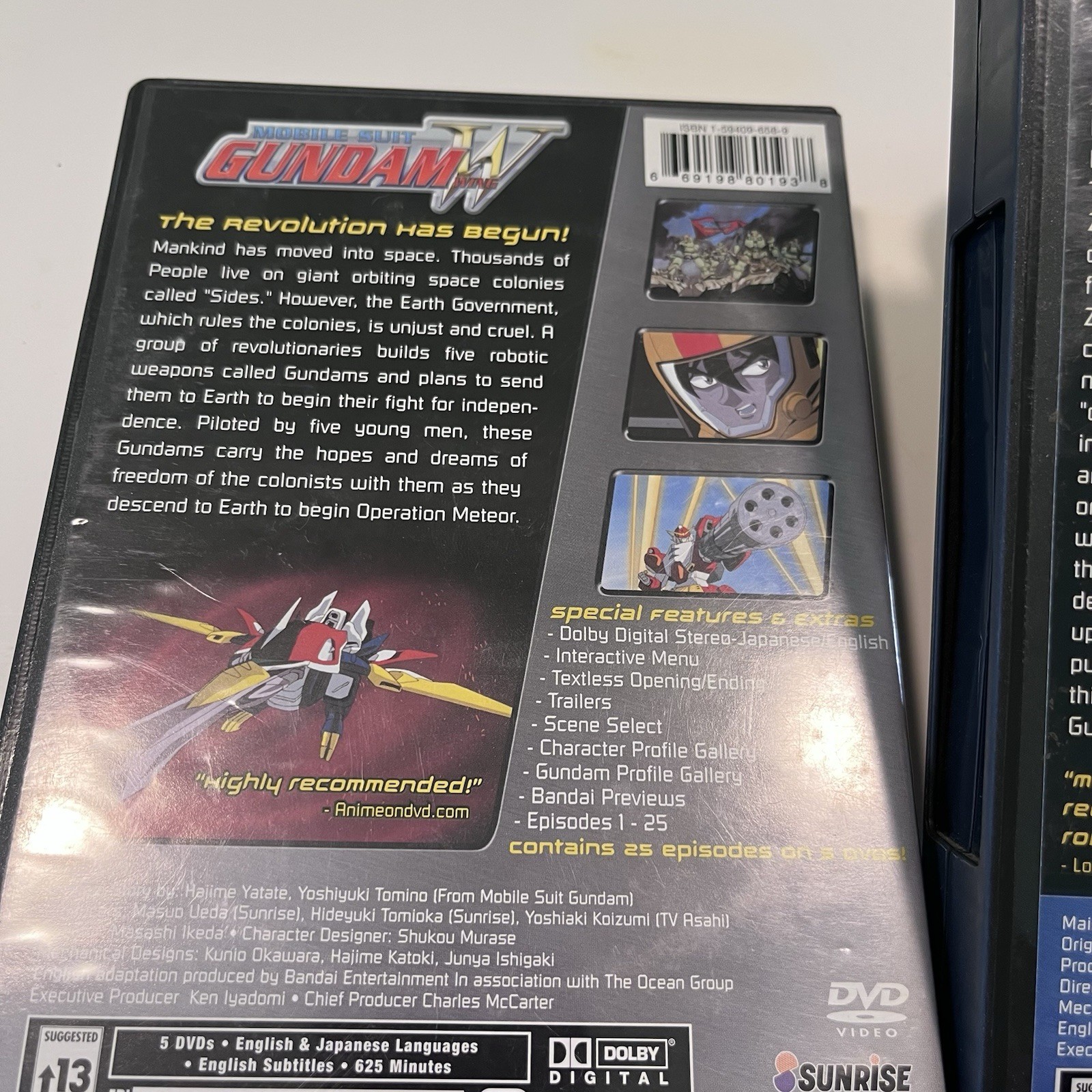Mobile Suit Gundam Wing Complete 1 & 2 DVD Sets Anime Legends Bandai