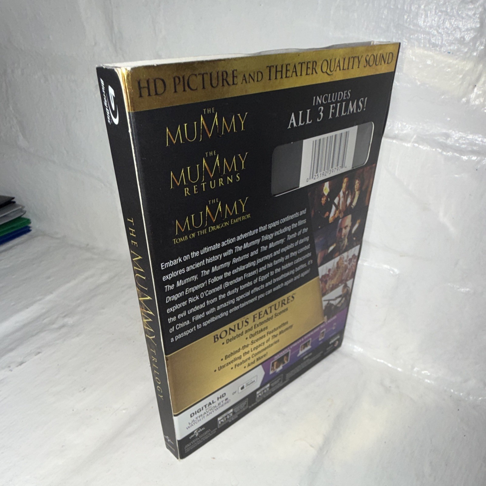 Universal The Mummy Trilogy Blu-ray + Digital HD 3-Film Collection w/slipcover