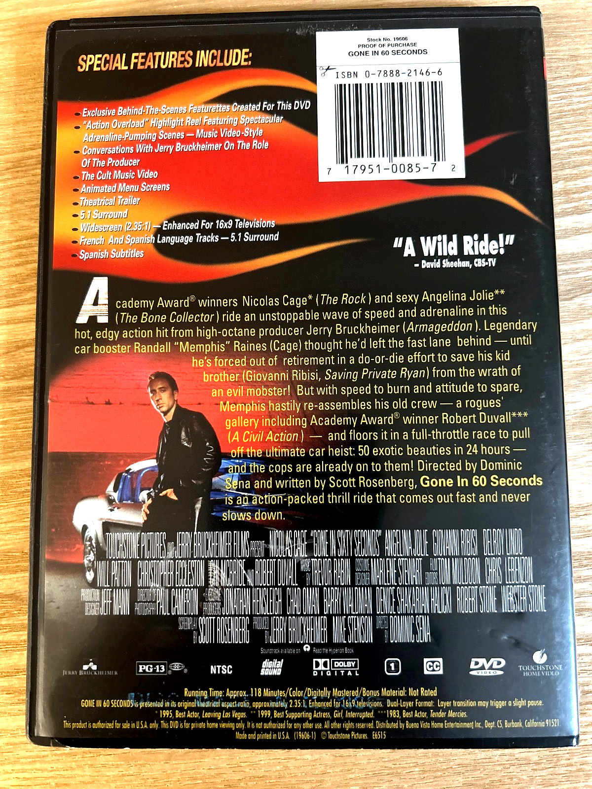 Gone in 60 Seconds DVD Nicolas Cage -Ships Same Day With Tracking