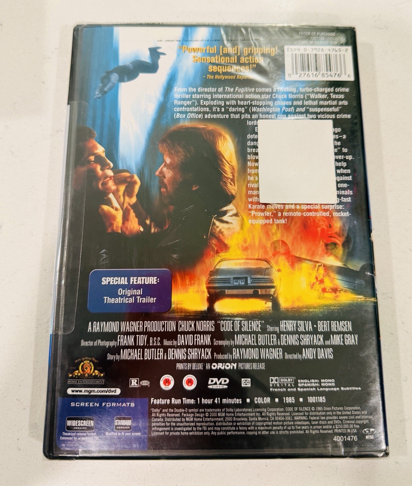 MGM Home Entertainment Code of Silence DVD Chuck Norris Widescreen/Full Screen R