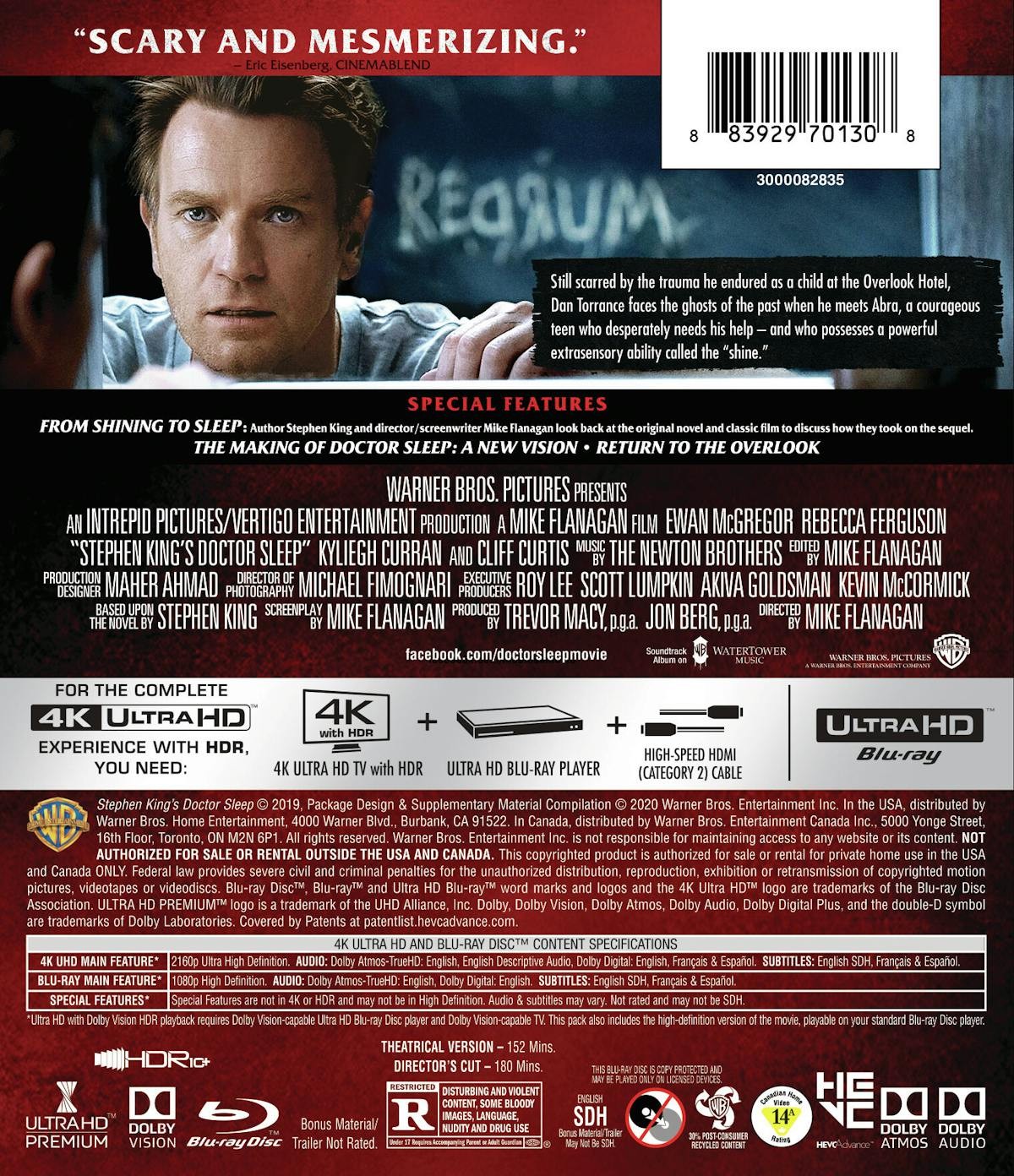 Doctor Sleep 4K UHD Blu-ray Ewan McGregor NEW