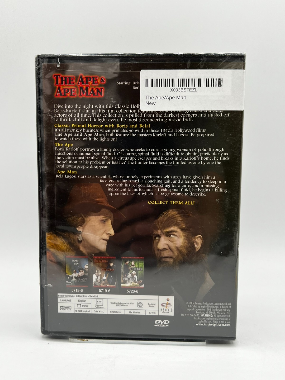 The Ape & Ape Man Double Feature DVD Boris Karloff, Bela Lugosi NEW SEALED