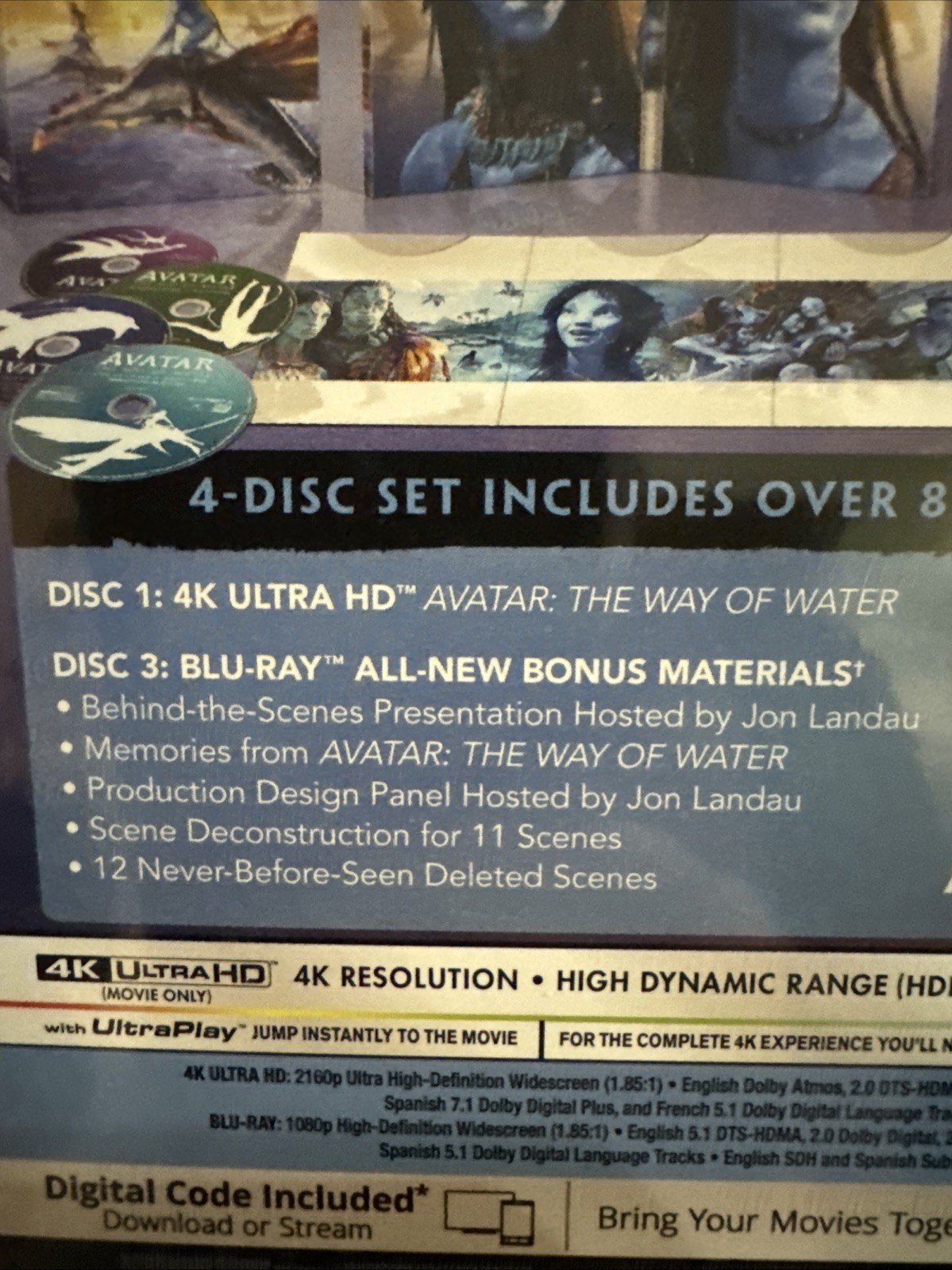 Avatar: the Way of Water 4k Ultra HD + Blu-Ray + Digital 4 Disc Collector’s Ed.