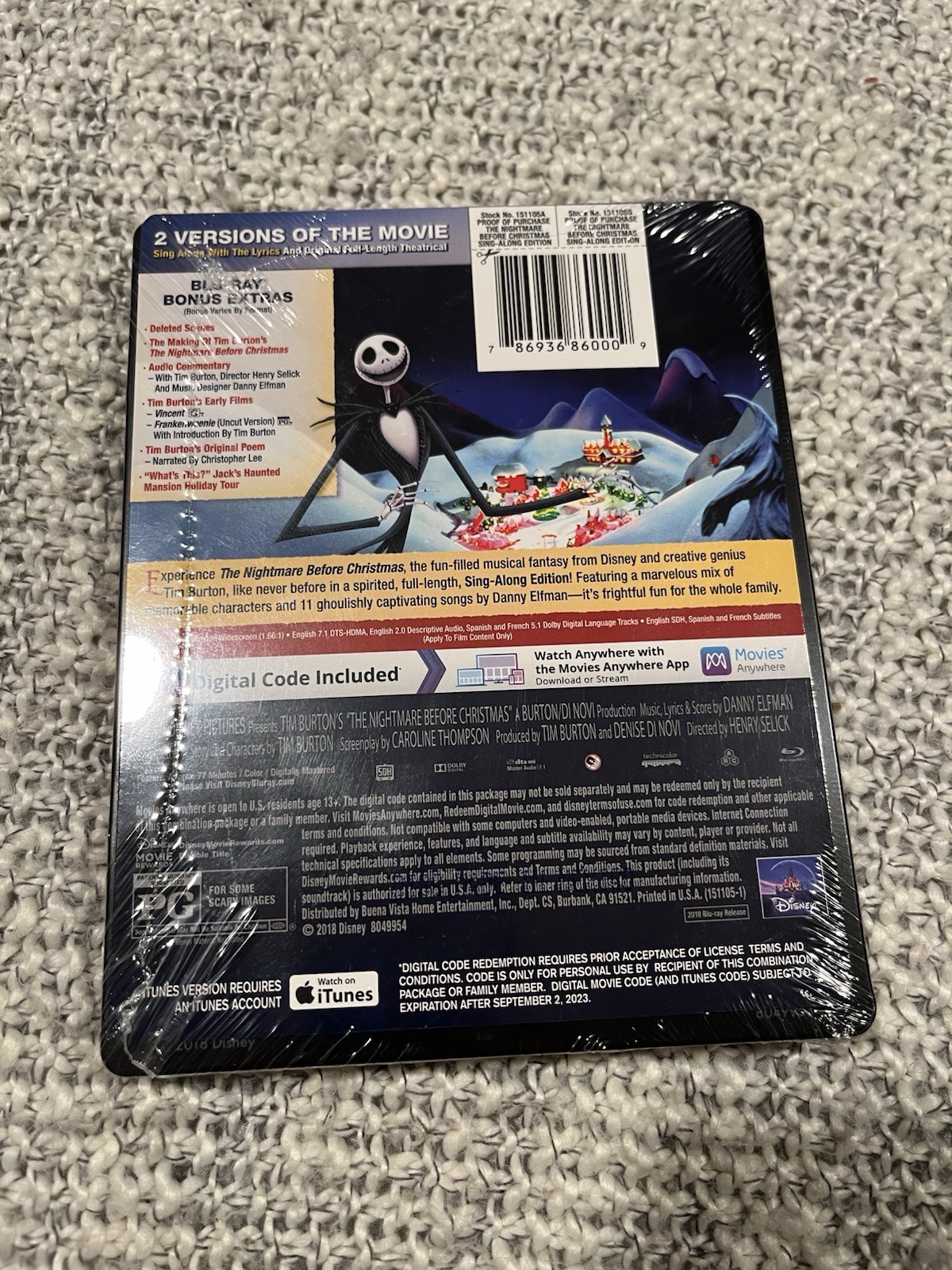 The Nightmare Before Christmas Blu-ray STEELBOOK Best Buy RARE Oop NEW Glow-Dark