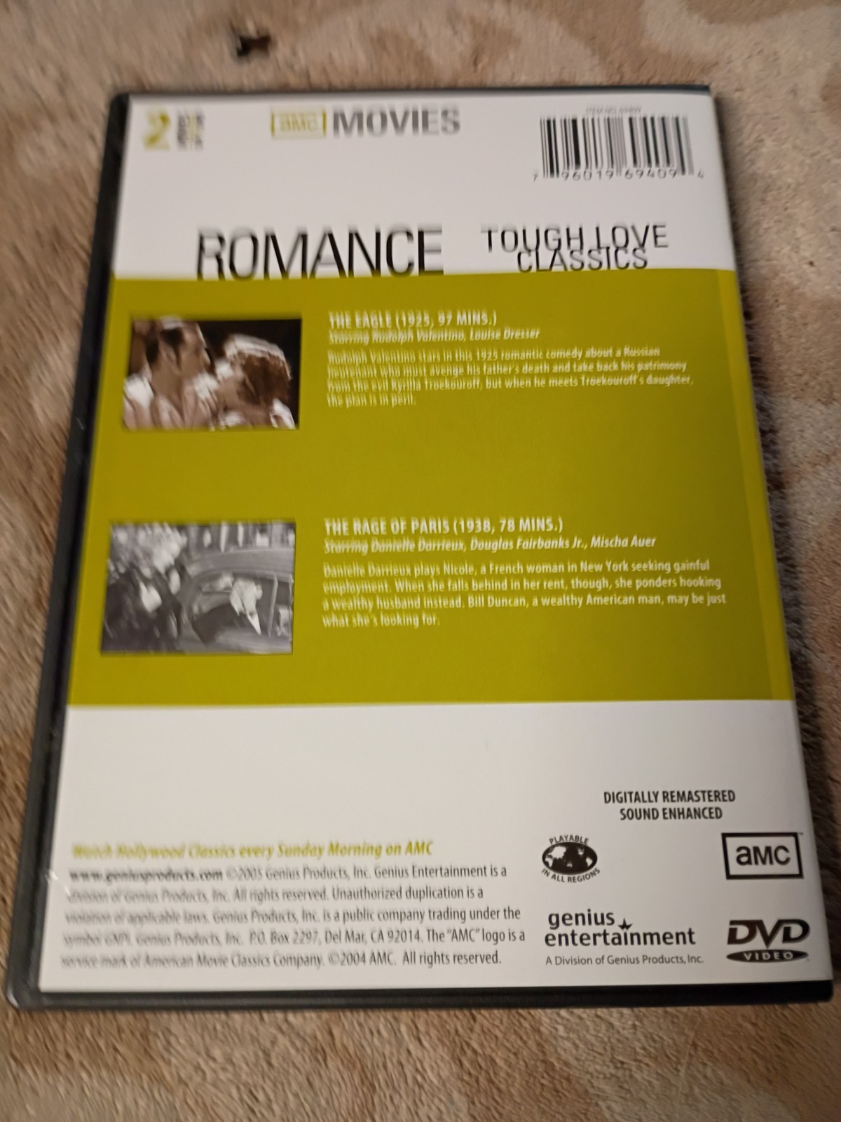 Amc Movies Romance Tough Love Classics DVD the Eagle Rage of Paris