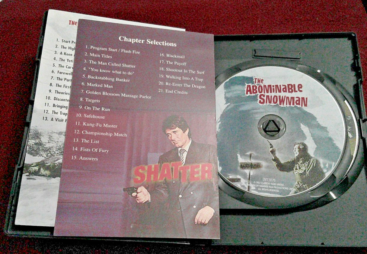 The Abominable Snowman/Shatter OOP 2 DVD Anchor Bay Hammer Collection set