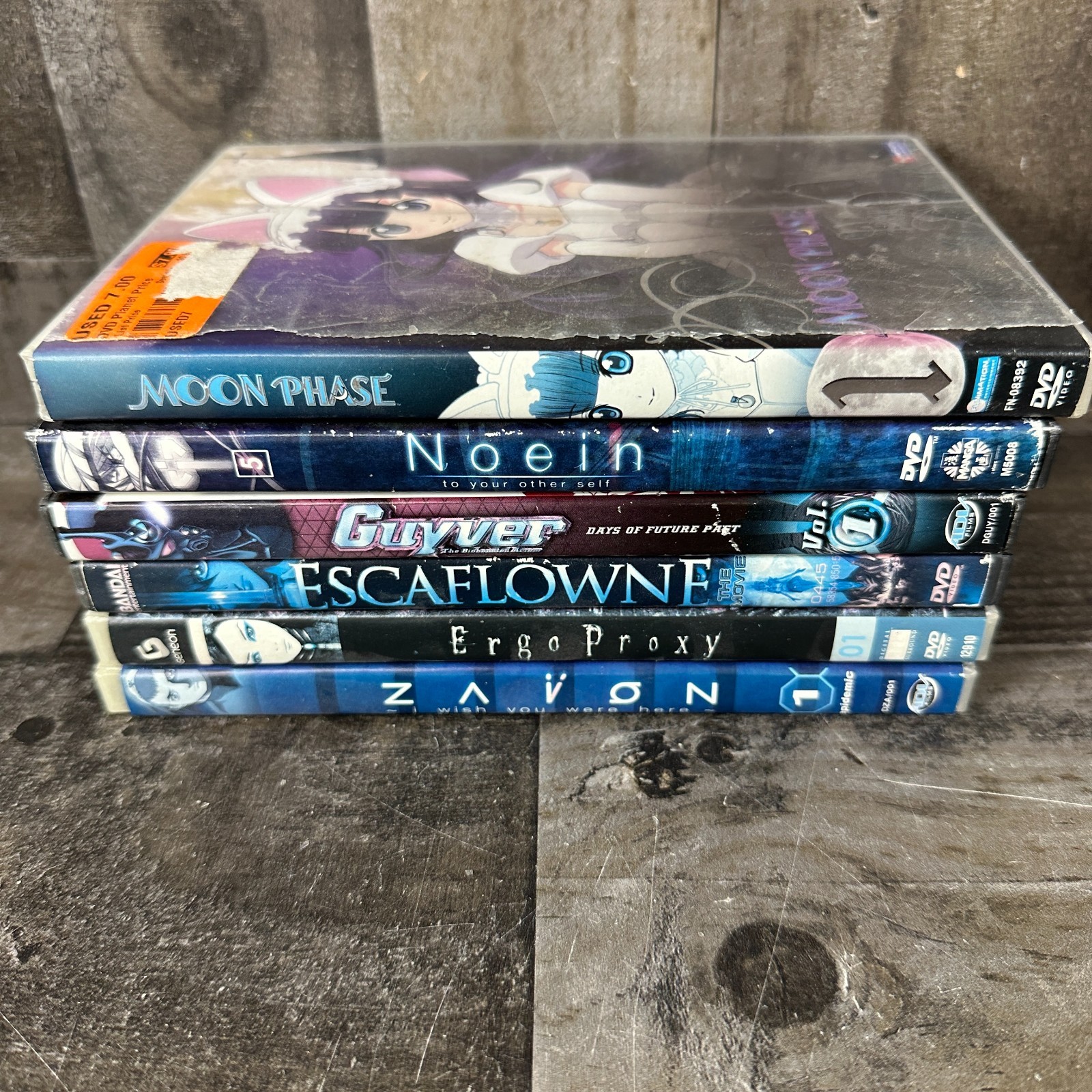 Lot of 6 Anime & Animated Action DVDs Noein Ergoproxy Zavon Moon Phase Guyver