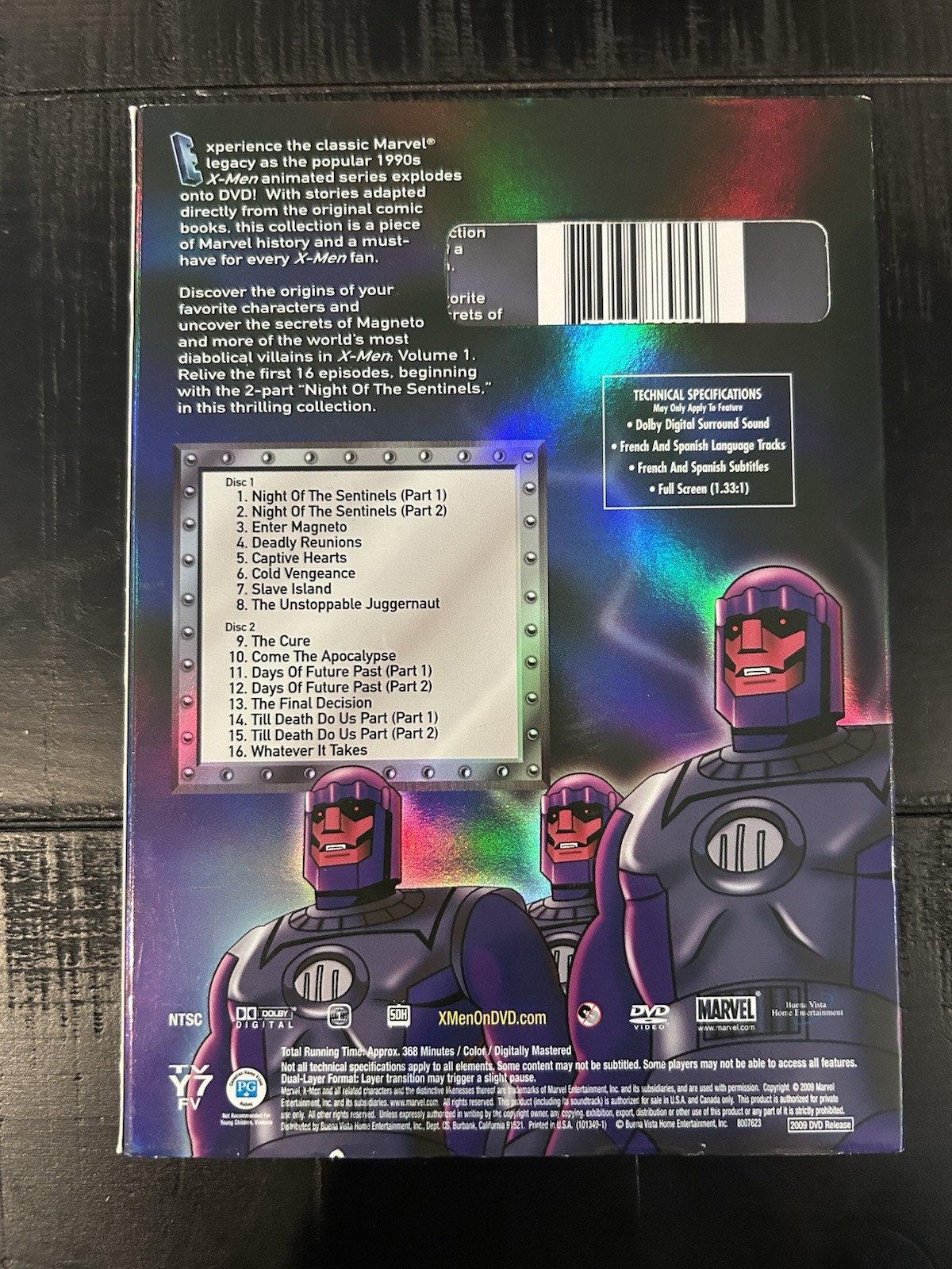 X-Men Volume 1 DVD 2003 Night of the Sentinels Marvel Comic Book Collection