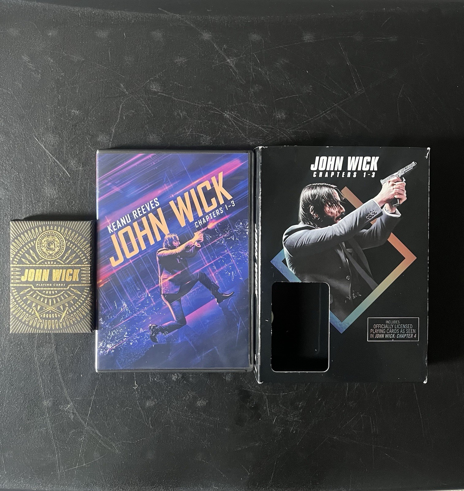 John Wick Preowned Chapters 1-3 Blu-ray DVD Limited Edition with Sealed Cards