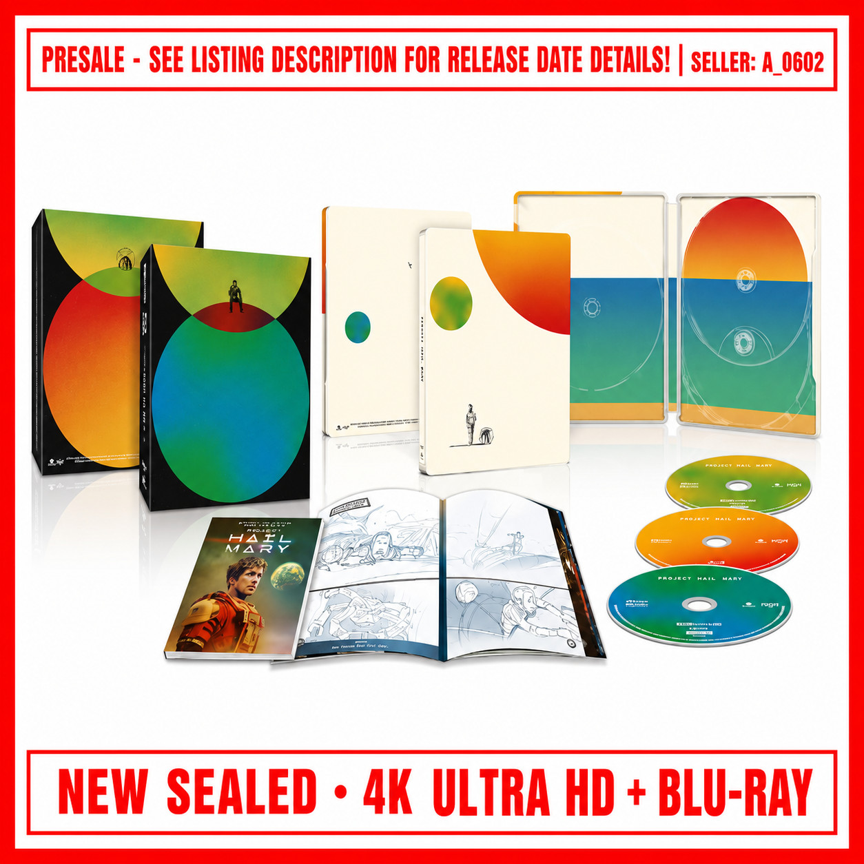 Project Hail Mary Limited Edition Steelbook 4K+Blu-ray PRESALE 10/13