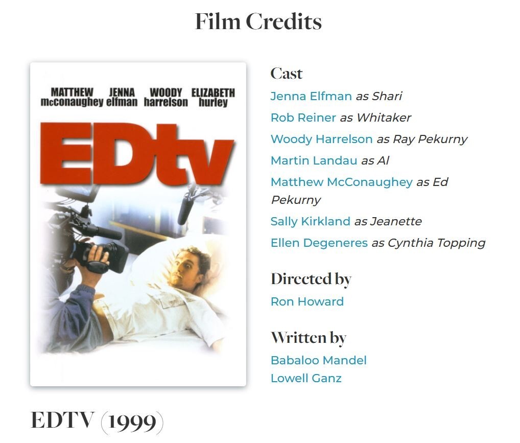 EDtv (DVD,1999,Collector’s Edition,Widescreen)Matthew McConaughey,Not a Scratch!