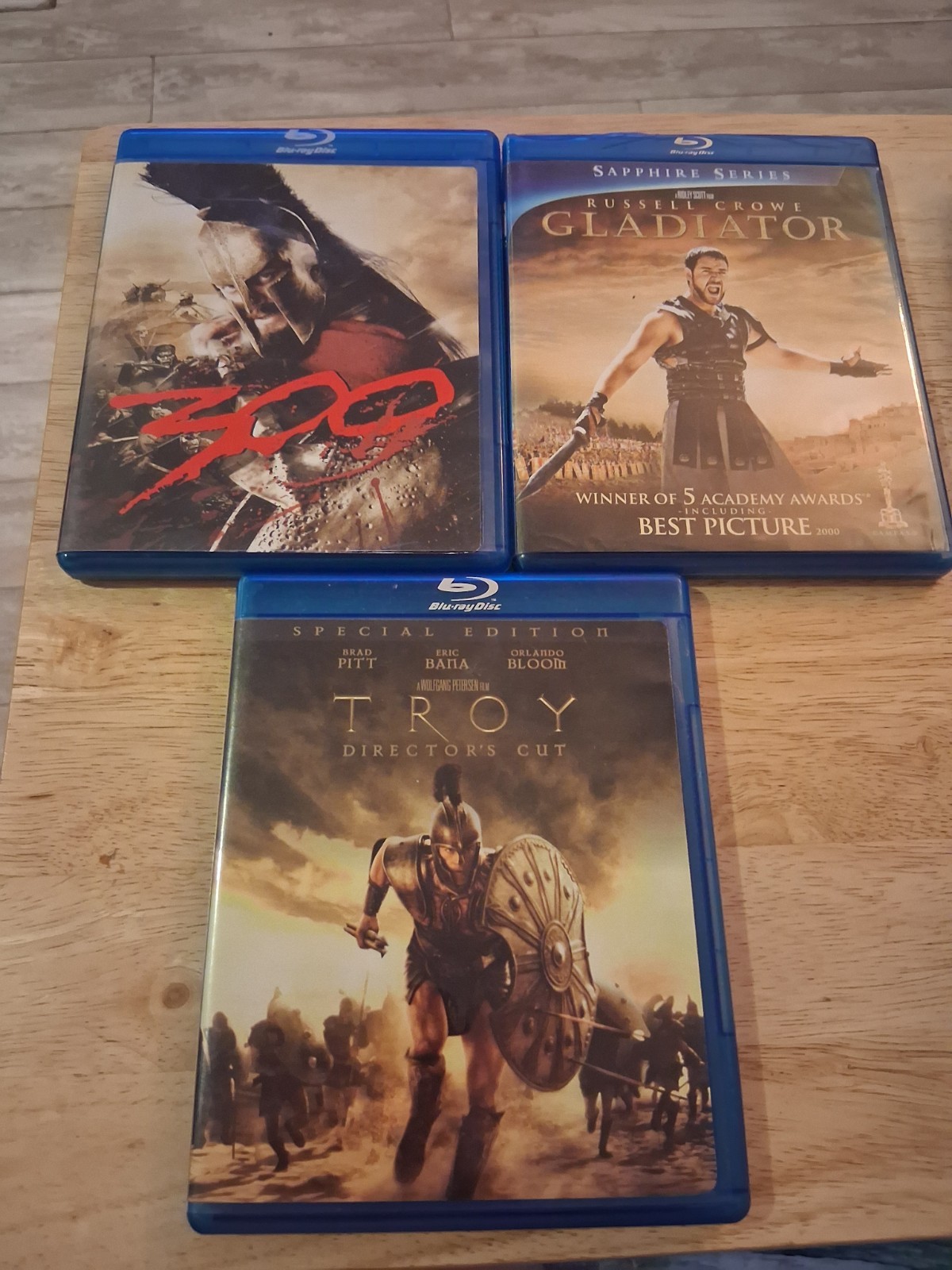 Blue Ray Historical Epic Lot Troy 300 Gladiator Mint Condition