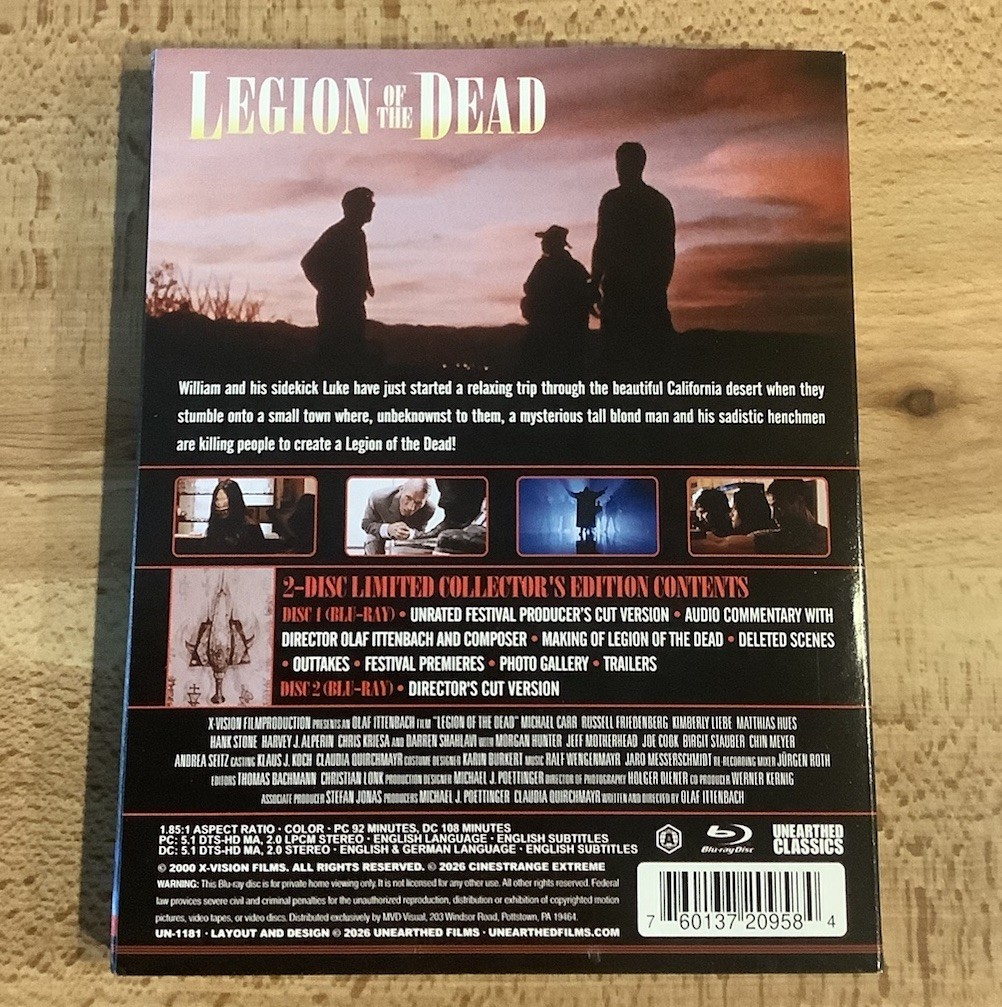 Legion of the Dead (Blu Ray) w/ Slipcover 2-Disc Unearthed Olaf Ittenbach Horror