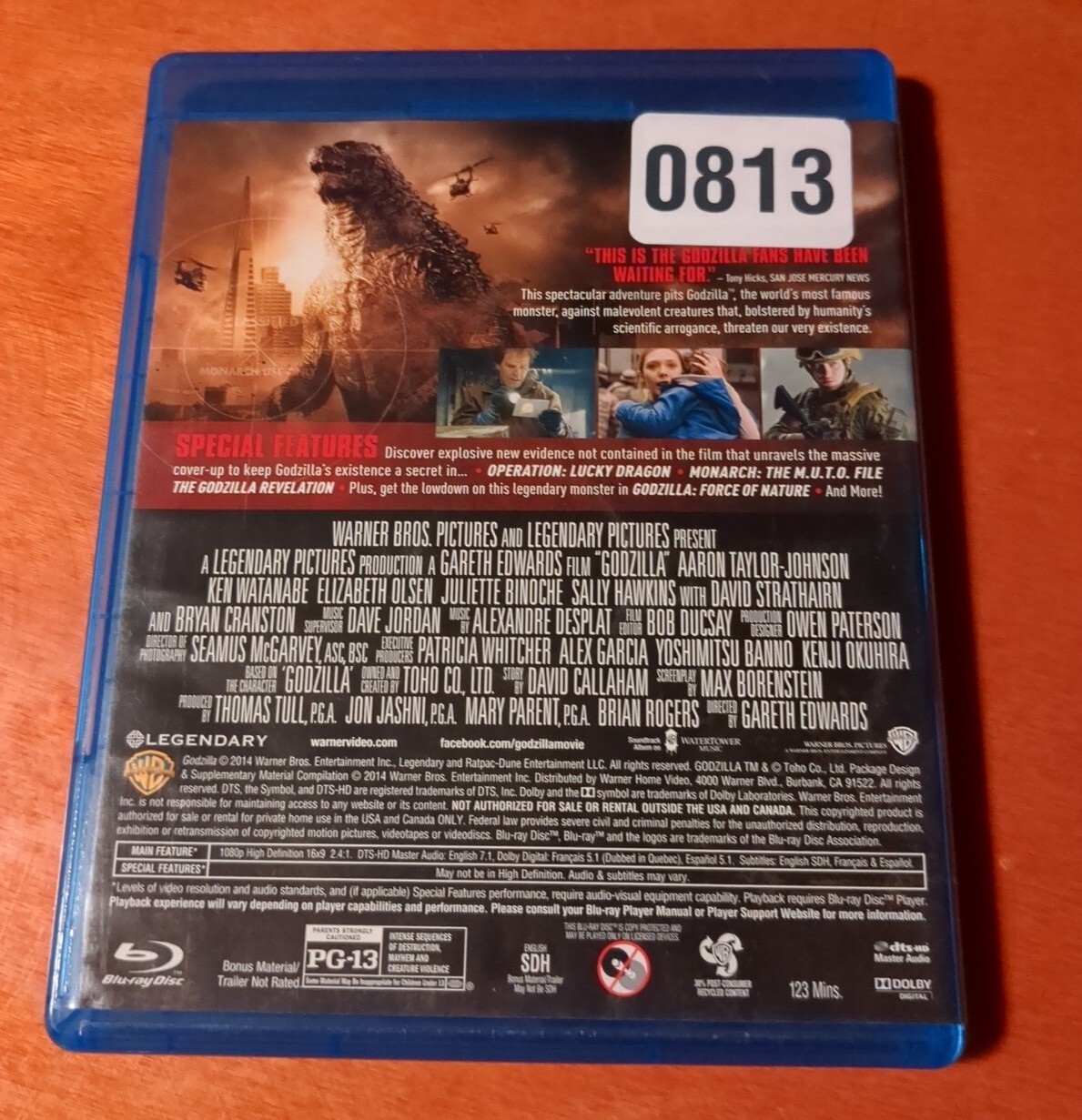 Godzilla Blu-ray Ken Watanabe Bryan Cranston Elizabeth Olsen Gareth Edwards
