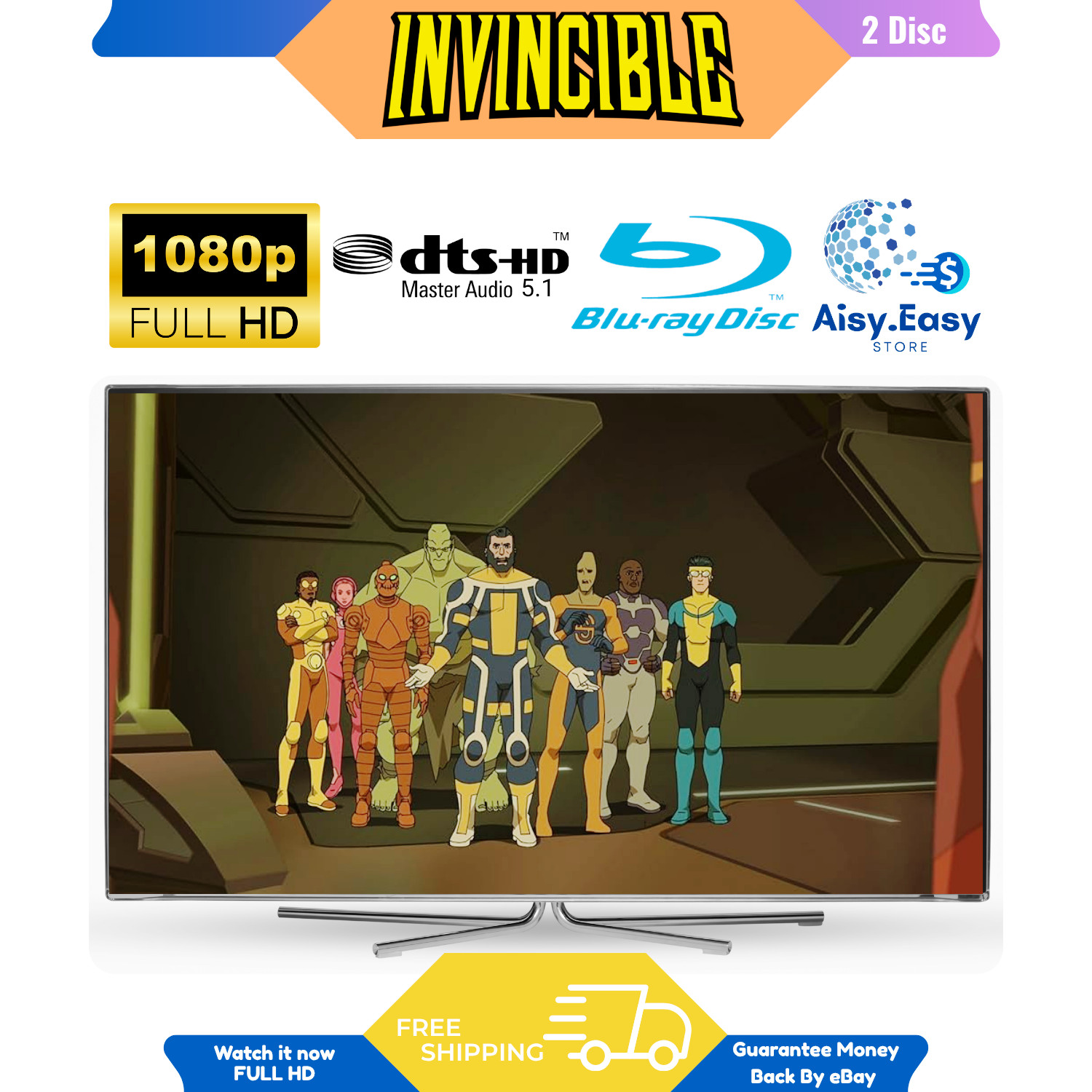 Invincible Complete Season 1-3 (2025) Animation 6-Discs Region Free Blu Ray