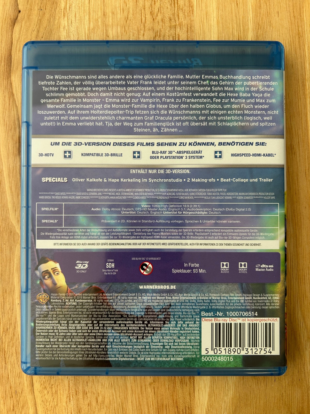 Happy Family AKA Monster Family (3-D Blu-ray) English audio,German rel, OOP 2017
