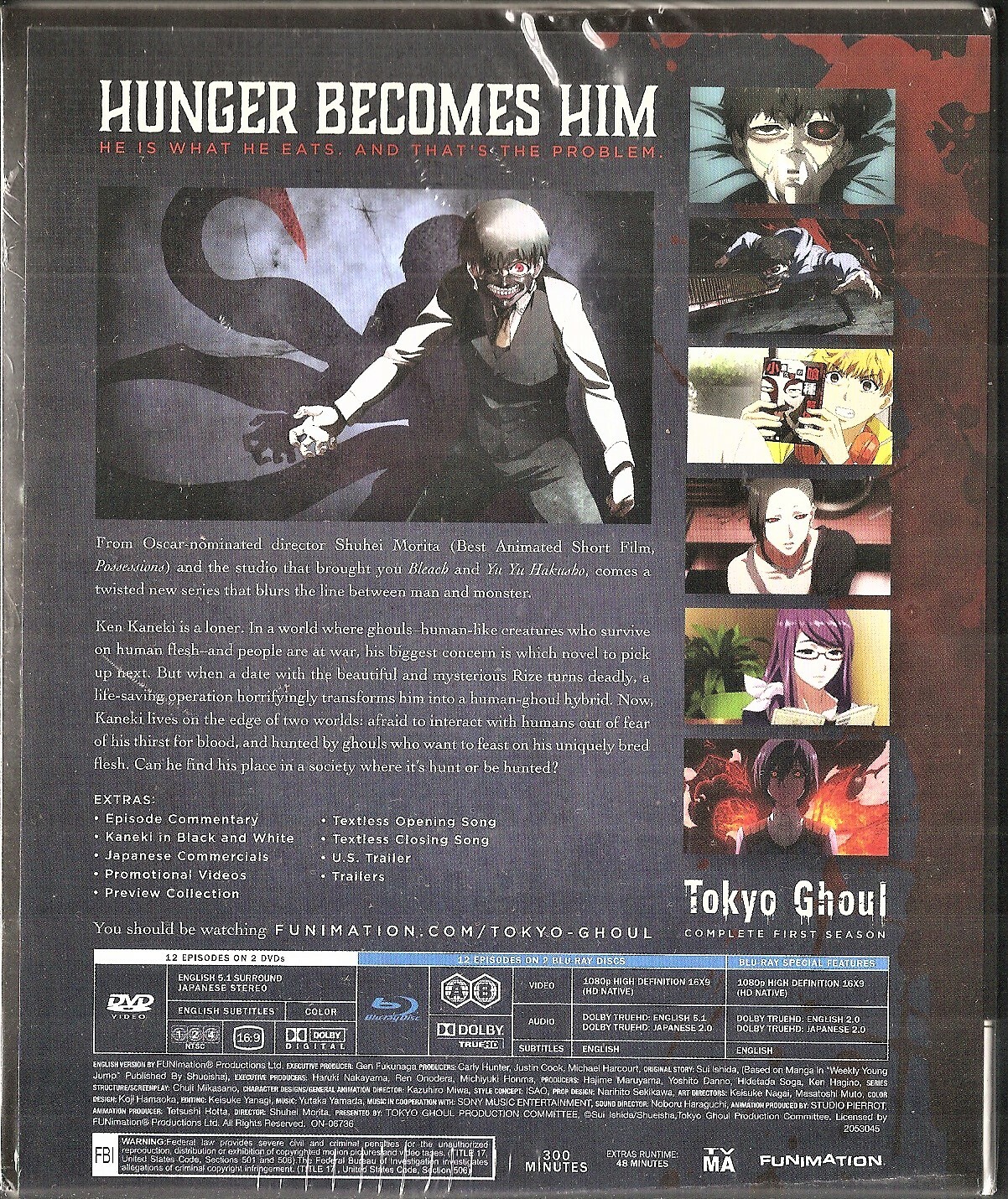 Tokyo Ghoul Season 1 Collector’s Edition (Blu-ray/DVD, 2016, 2-Disc Set)