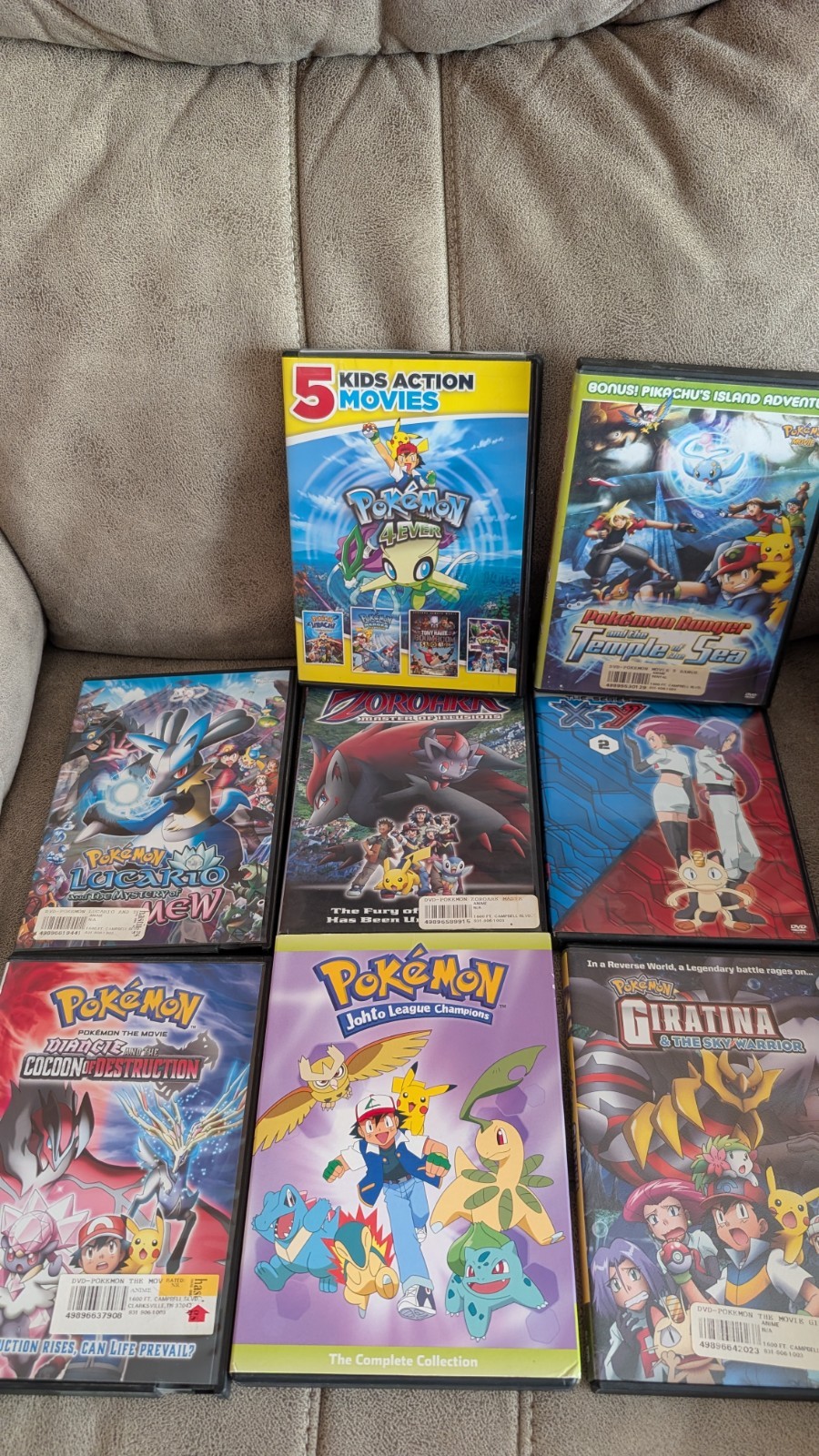 Pokémon DVD Lot Kids Action Pack Movies incl. Johto League Champions & XY