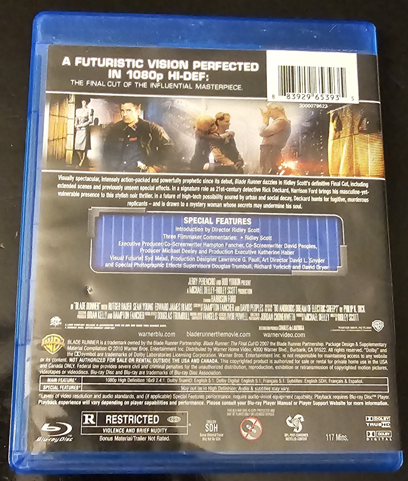 Blade Runner: The Final Cut Blu-ray+DVD Harrison Ford Ridley Scott R 117m