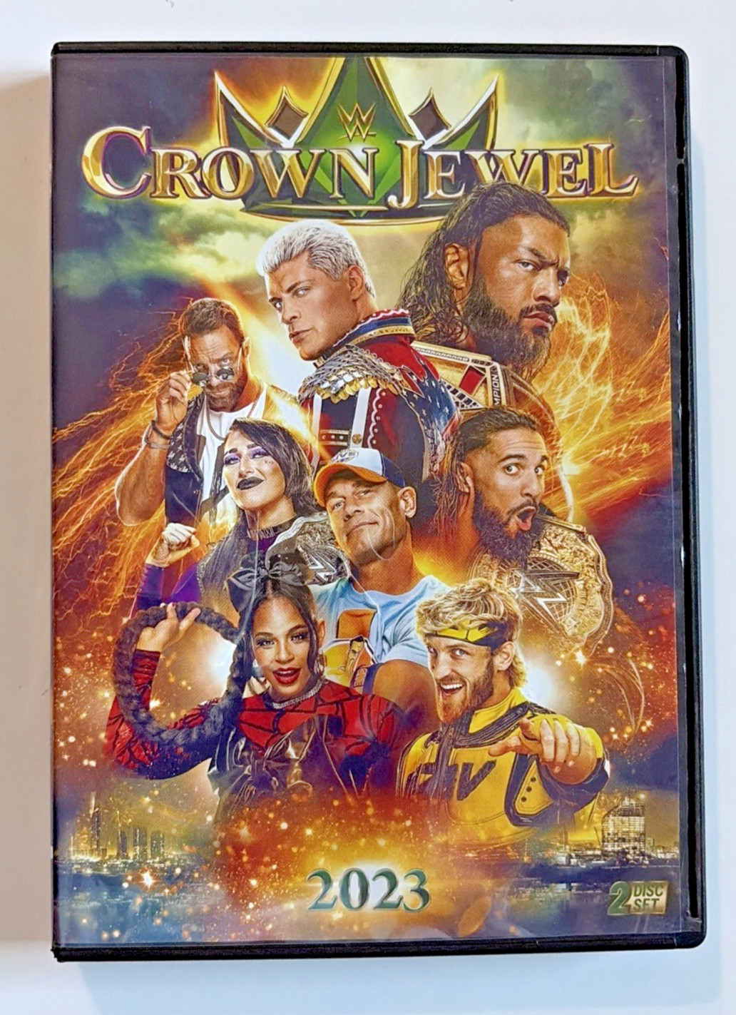 WWE Crown Jewel 2023 (2 Disc Set) DVD WITH STICKER Roman, Rhea & More!!