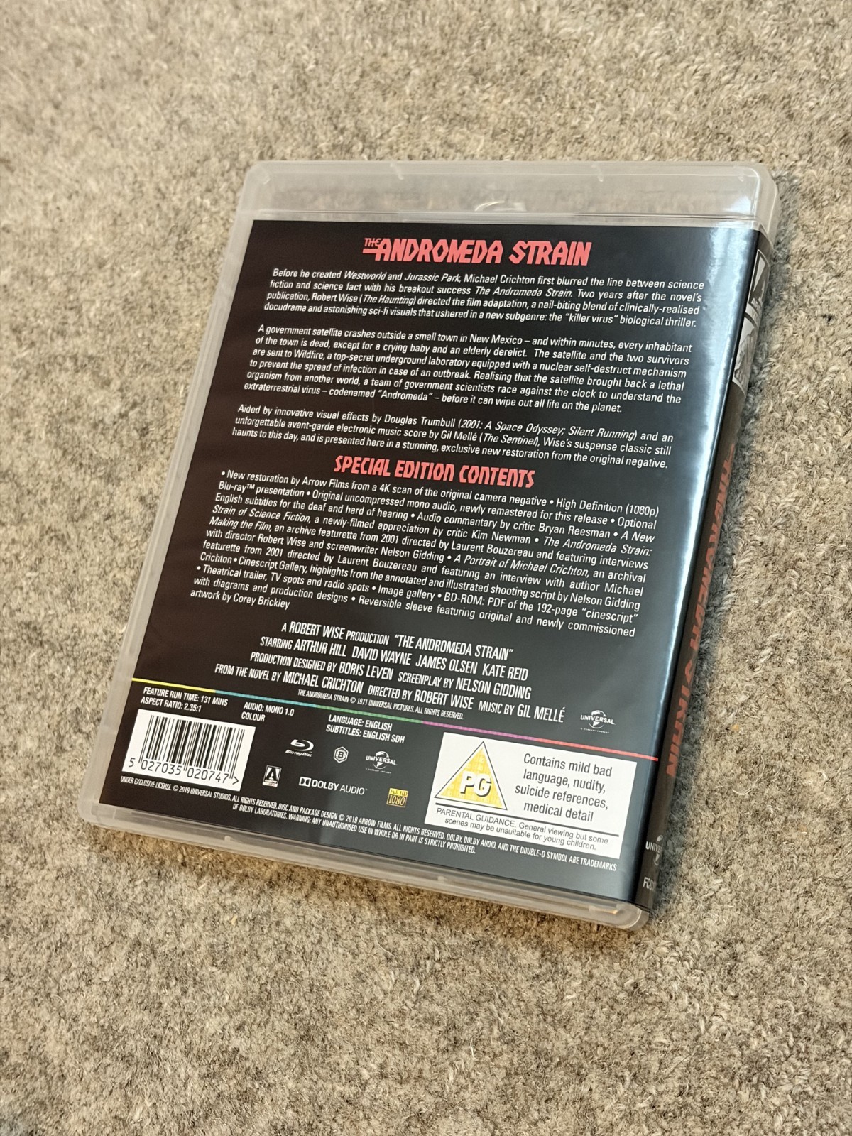 The Andromeda Strain – Arrow Video Blu-ray – REGION B UK – 1971 Movie