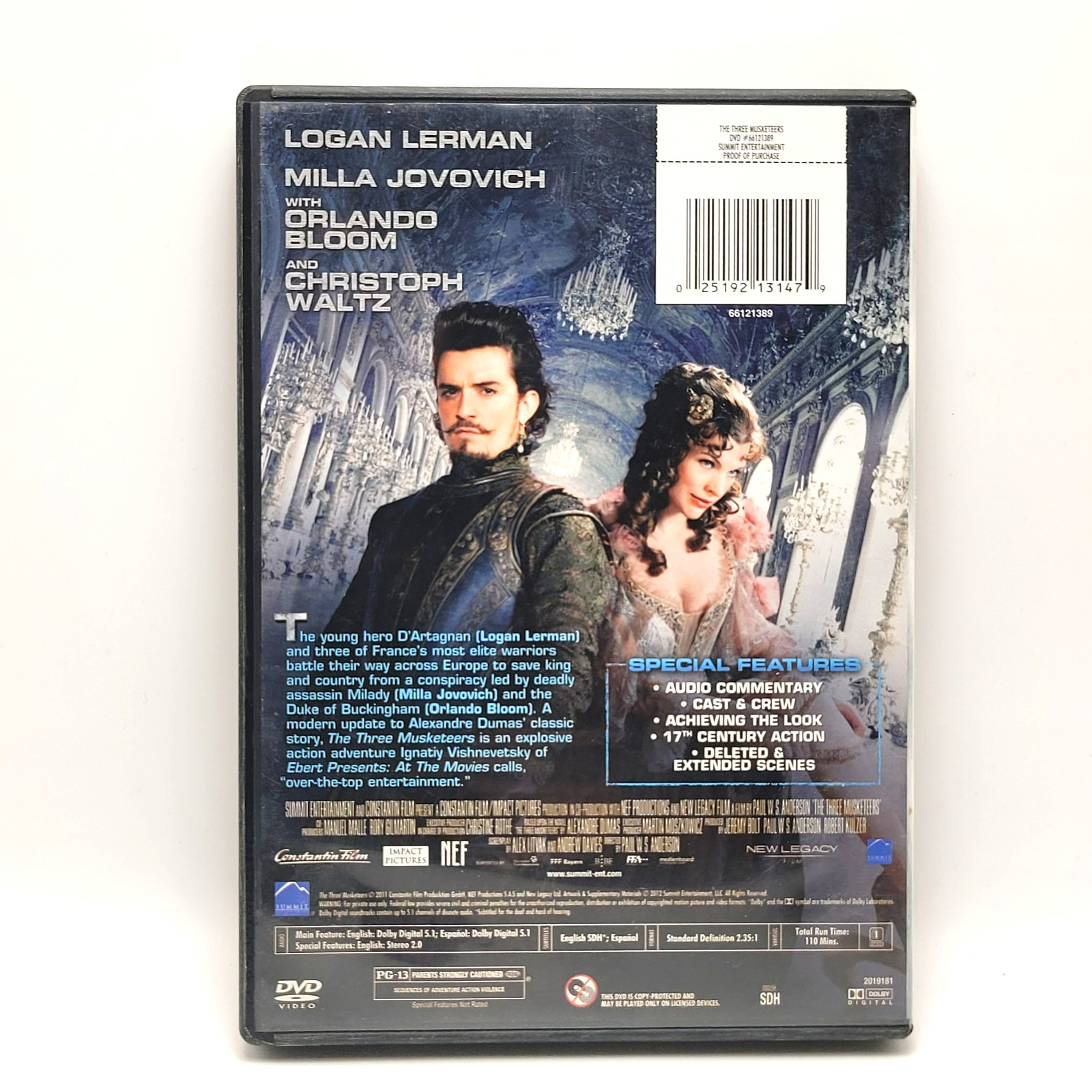 The Three Musketeers – DVD Orlando Bloom Movie with Milla Jovovich