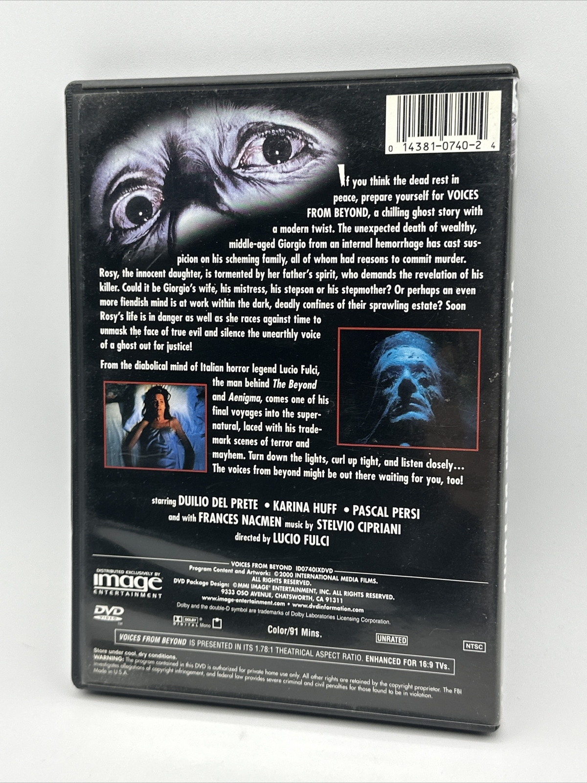 Voices From Beyond 2000 DVD Karina Huff Lucio Fulci Euro Shock Horror Gore CULT