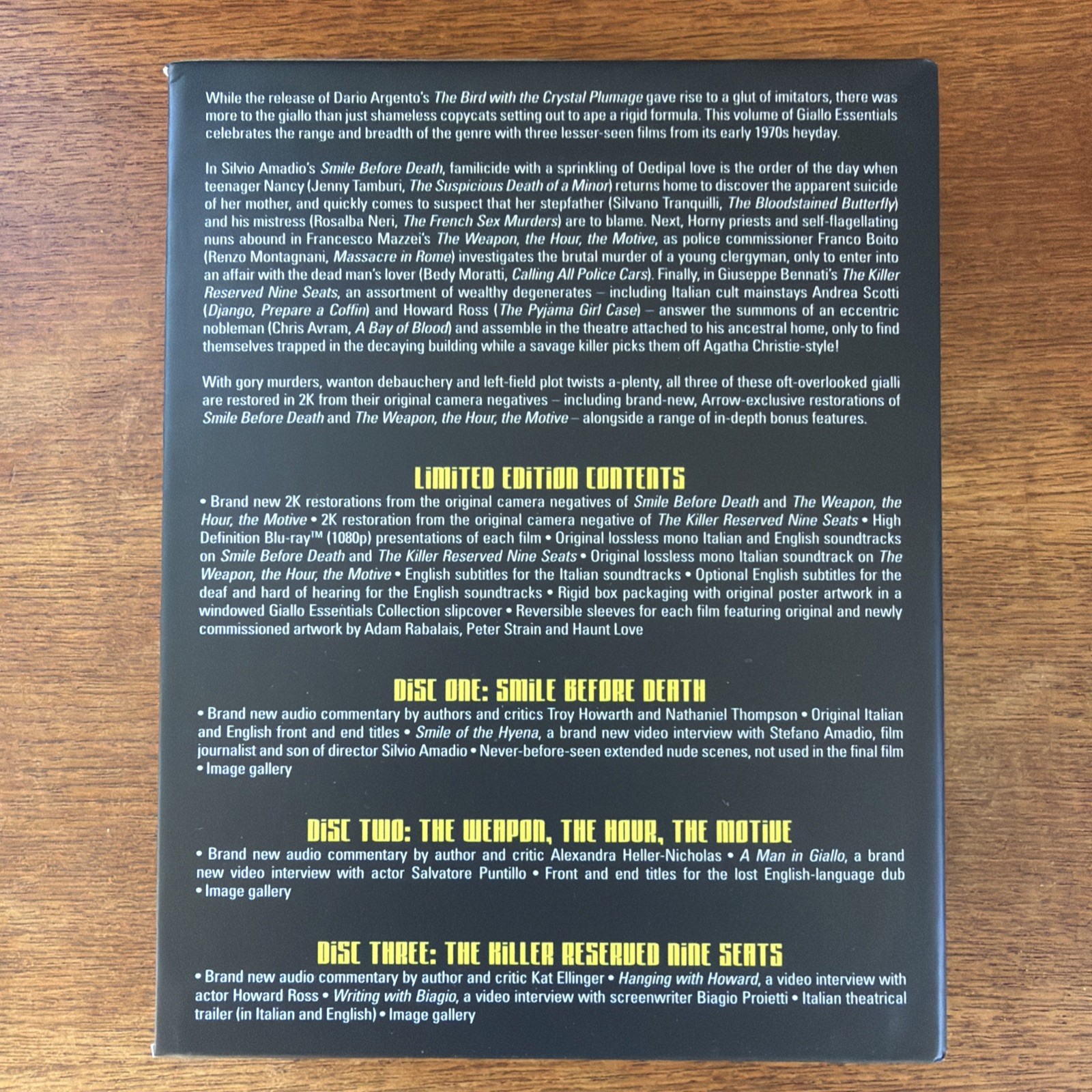 Giallo Essentials: Black Edition (Arrow Video, Blu-ray, Box Set, three movies)