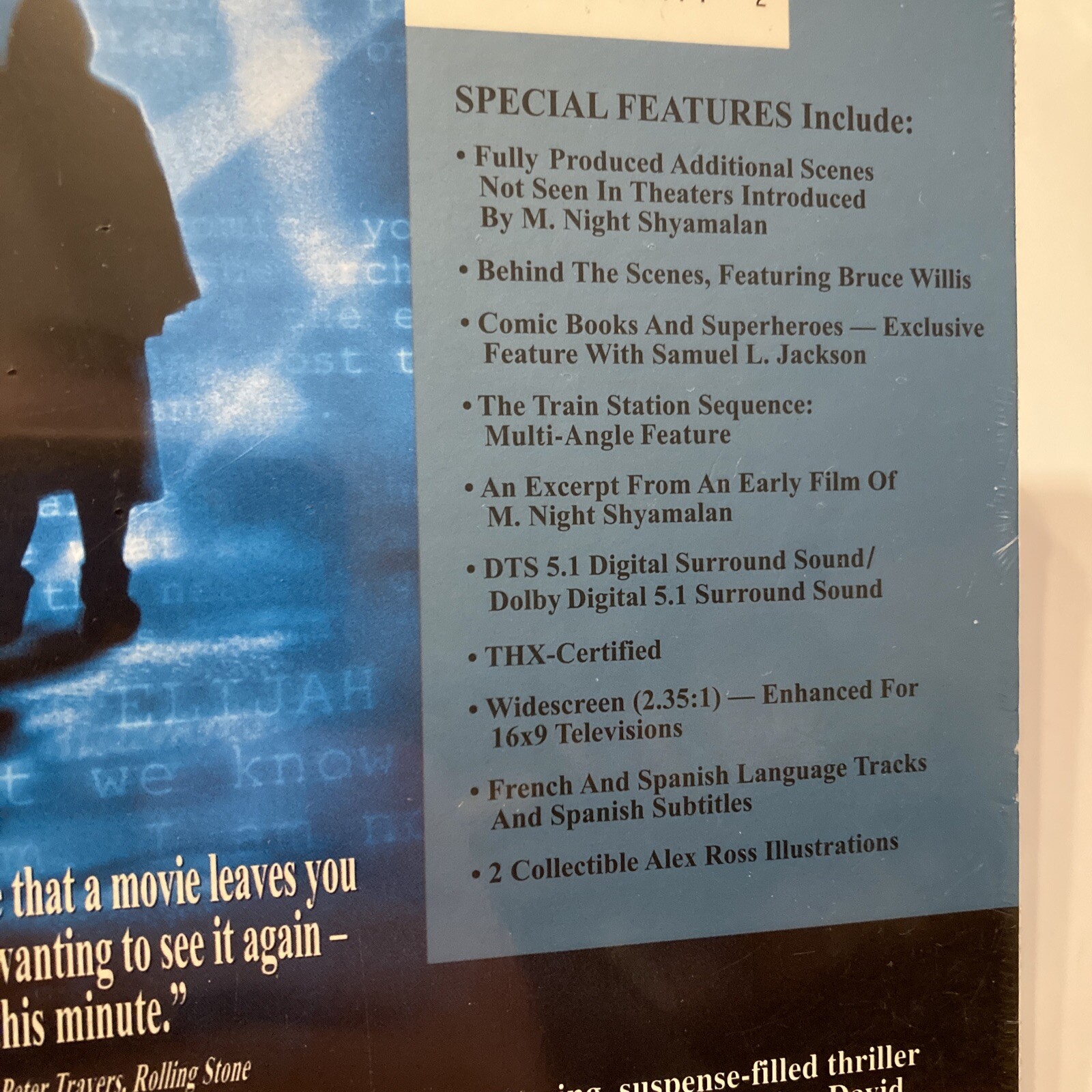 Unbreakable from M Night Shayamalan staring Bruce Willis Samuel Jackson DVD