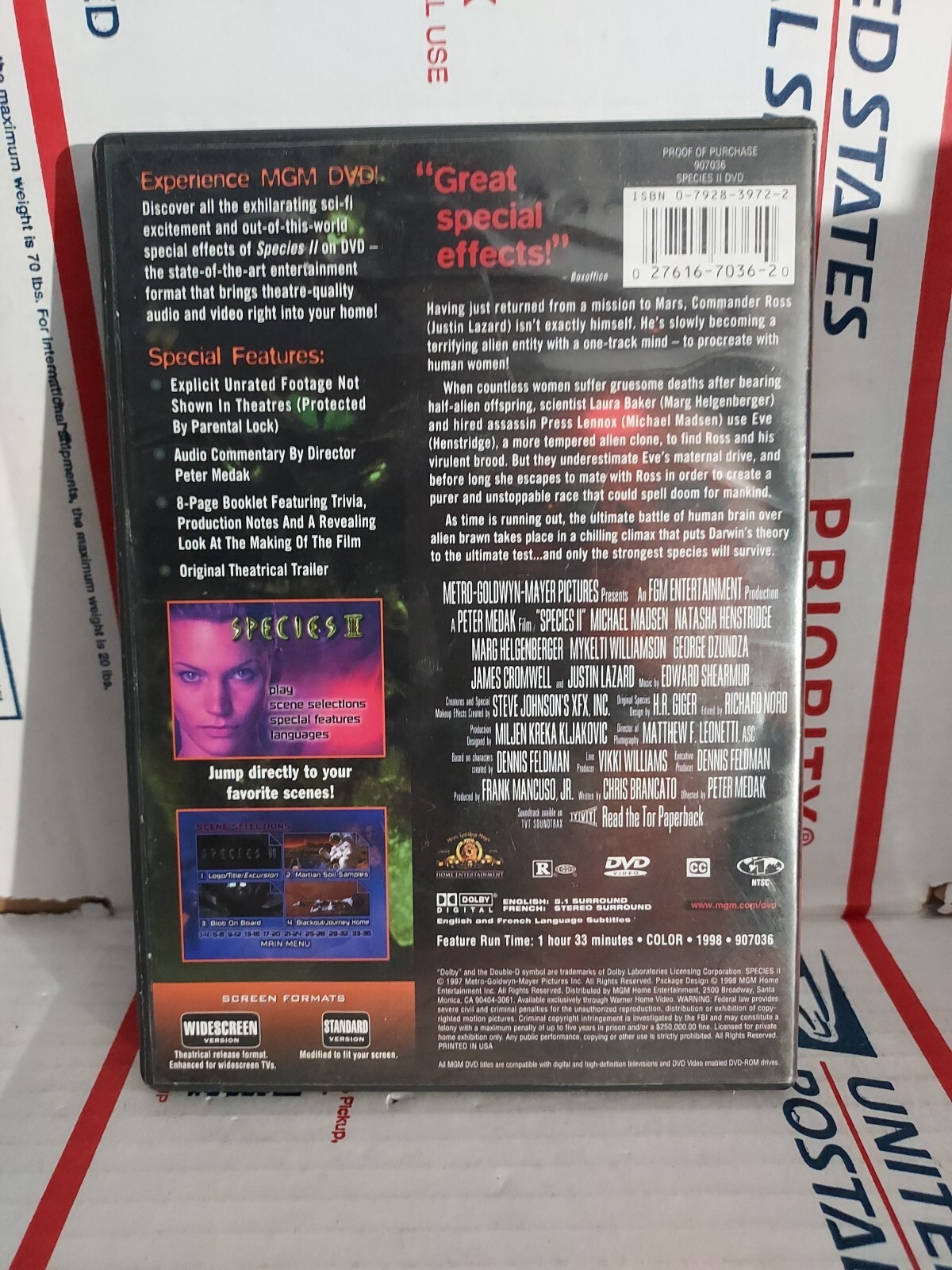 Species 2 (DVD 1997 93 Min ) Natasha Henstridge Rated R ~ #139