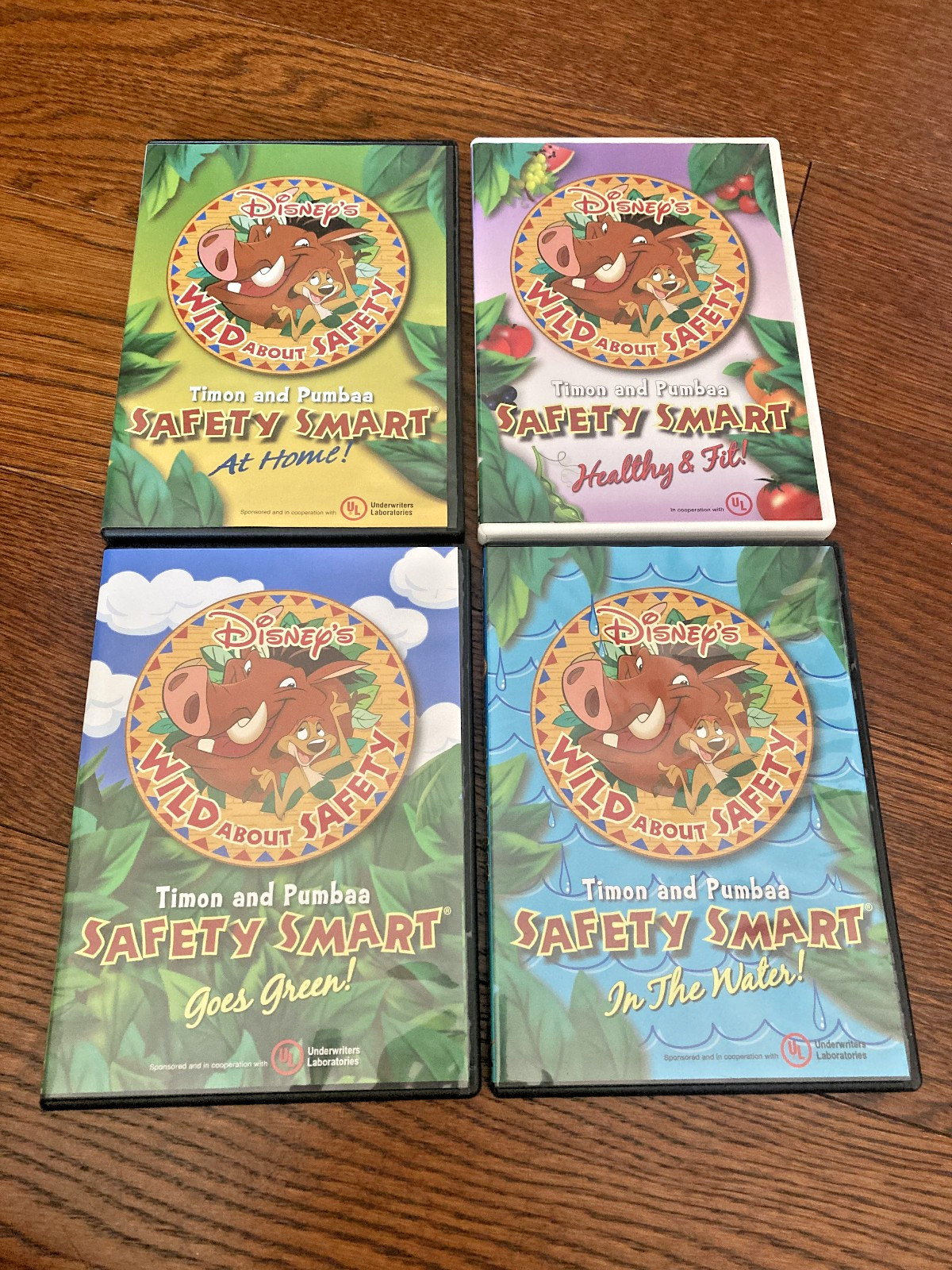 NEW** Disney’s Timon & Pumba Safety Smart Wild About Safety DVDs Lot Of 4 Sealed