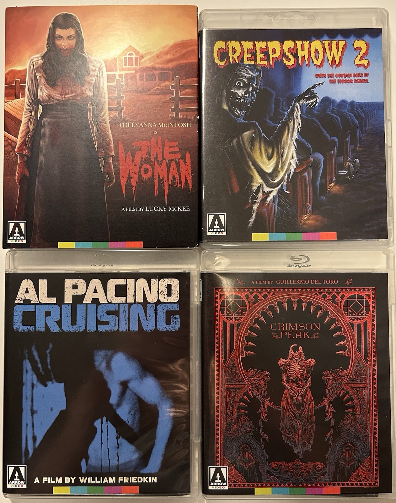 Arrow Video Blu-ray Lot of 4 US (The Woman, Cruising, Creepshow 2, Crimson Peak)
