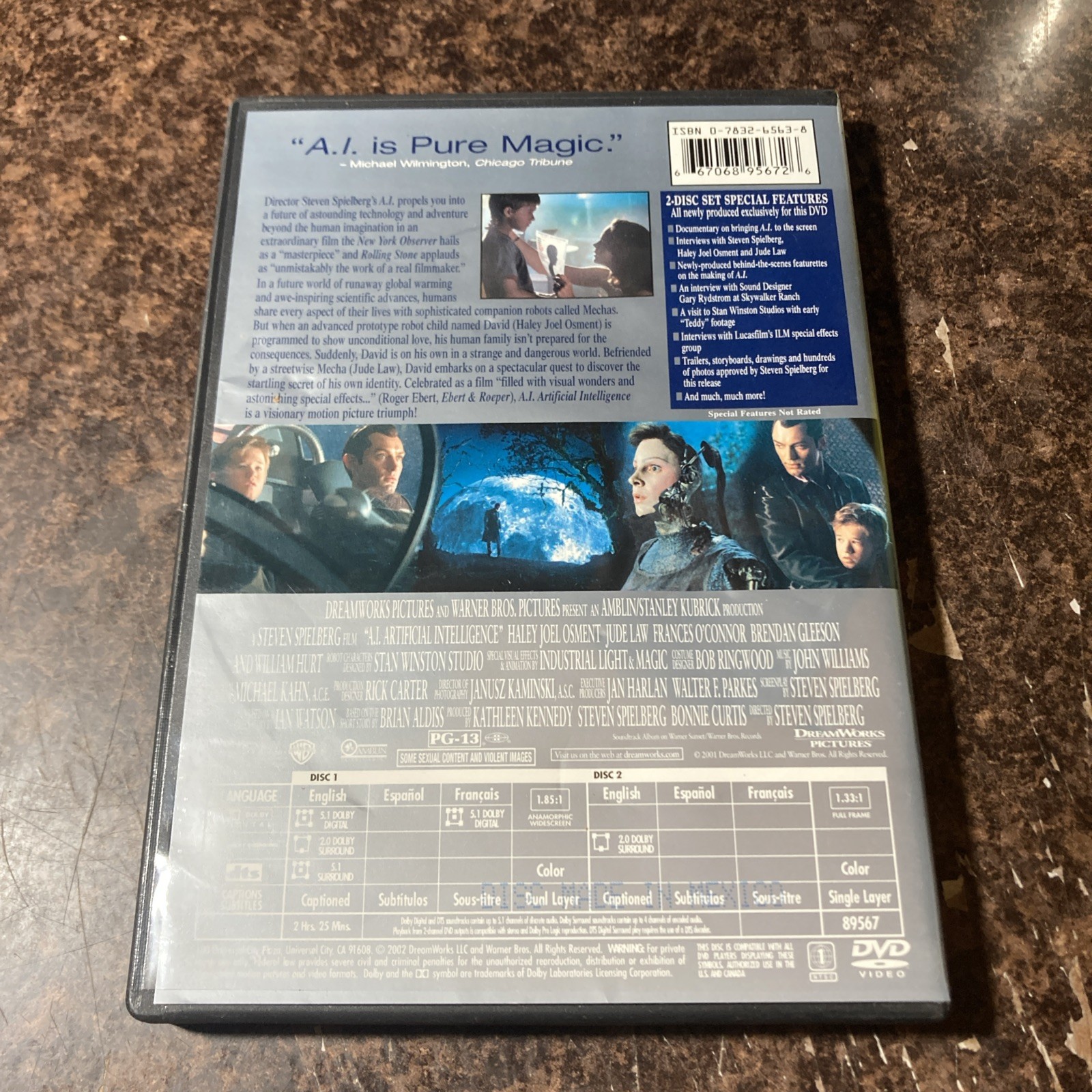 AI Artificial Intelligence, Haley Joel Osment Jude Law DVD Combined shipping