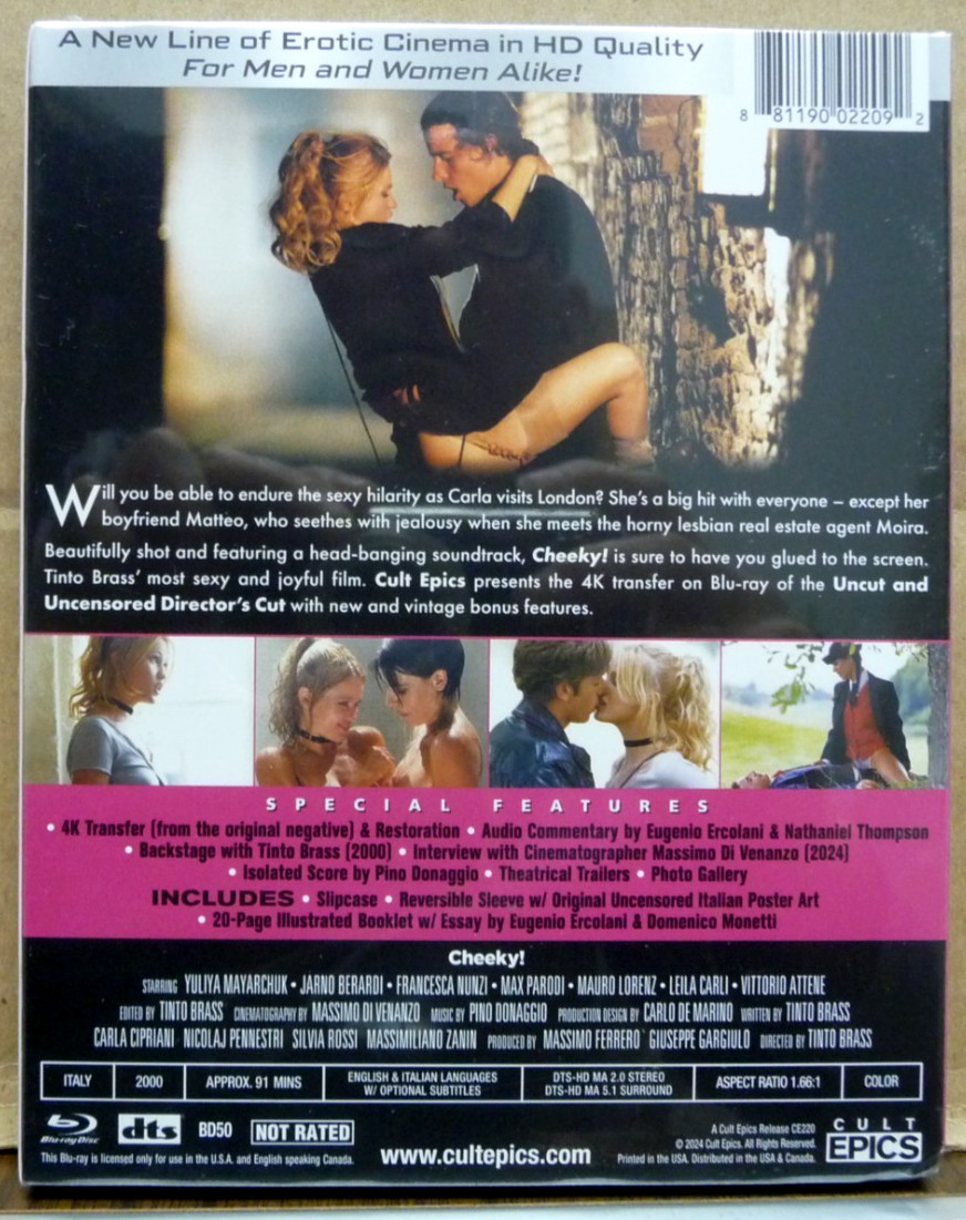 Cult Epics CHEEKY! by Tinto Brass [4K Transfer Blu-ray with Slipcover] BRAND NEW