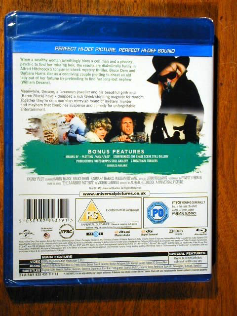 HITCHCOCK’S FAMILY PLOT 1976 BLU RAY BRAND NEW SEALED UK IMPORT REGION B