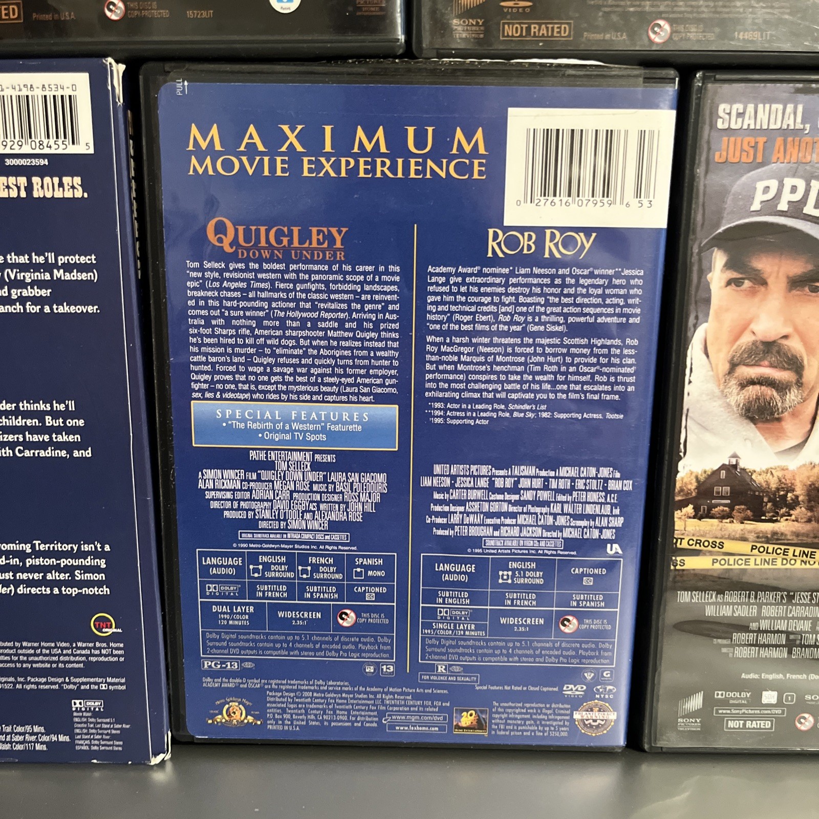 TOM SELLECK 7 movies w bonus Rob Roy 5 DVD LOT Like New