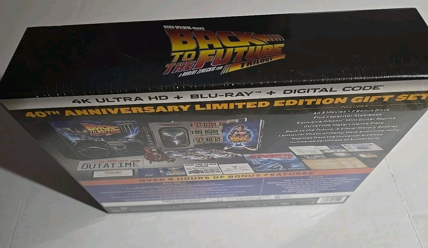 Back to the Future 40th Anniversary 4K+Digital Trilogy Steelbook Giftset IN HAND