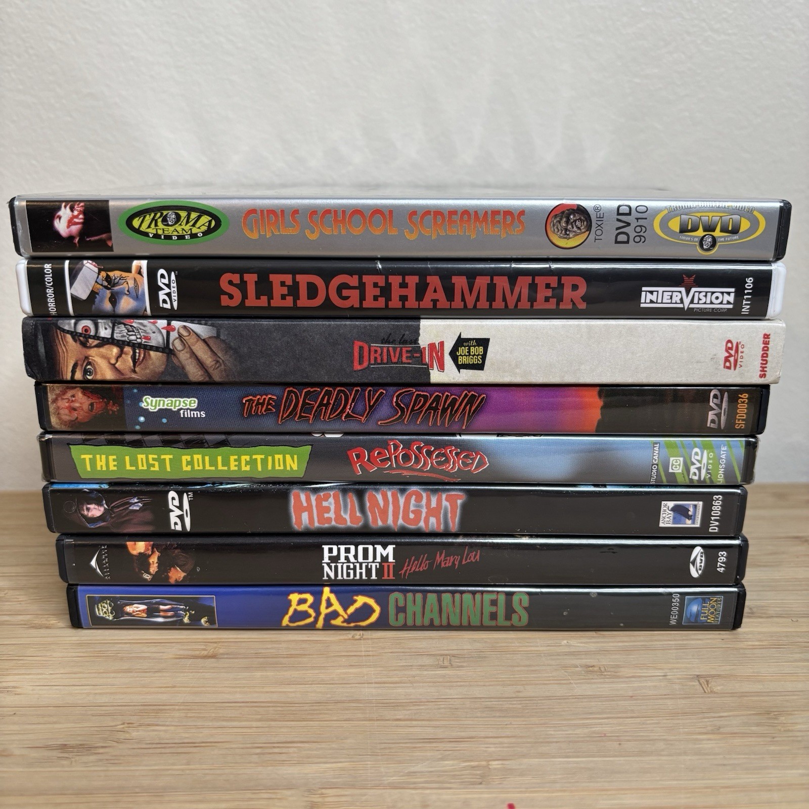 Horror DVD Lot – Troma Hell Night Sledgehammer Deadly Spawn Bad Channels Toxie
