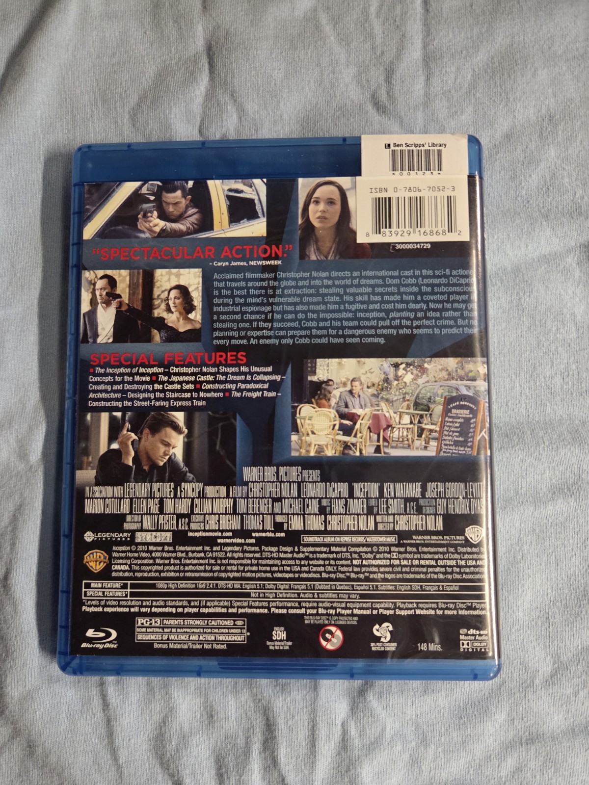 Inception (Blu-ray Disc, 2010) Tested Working
