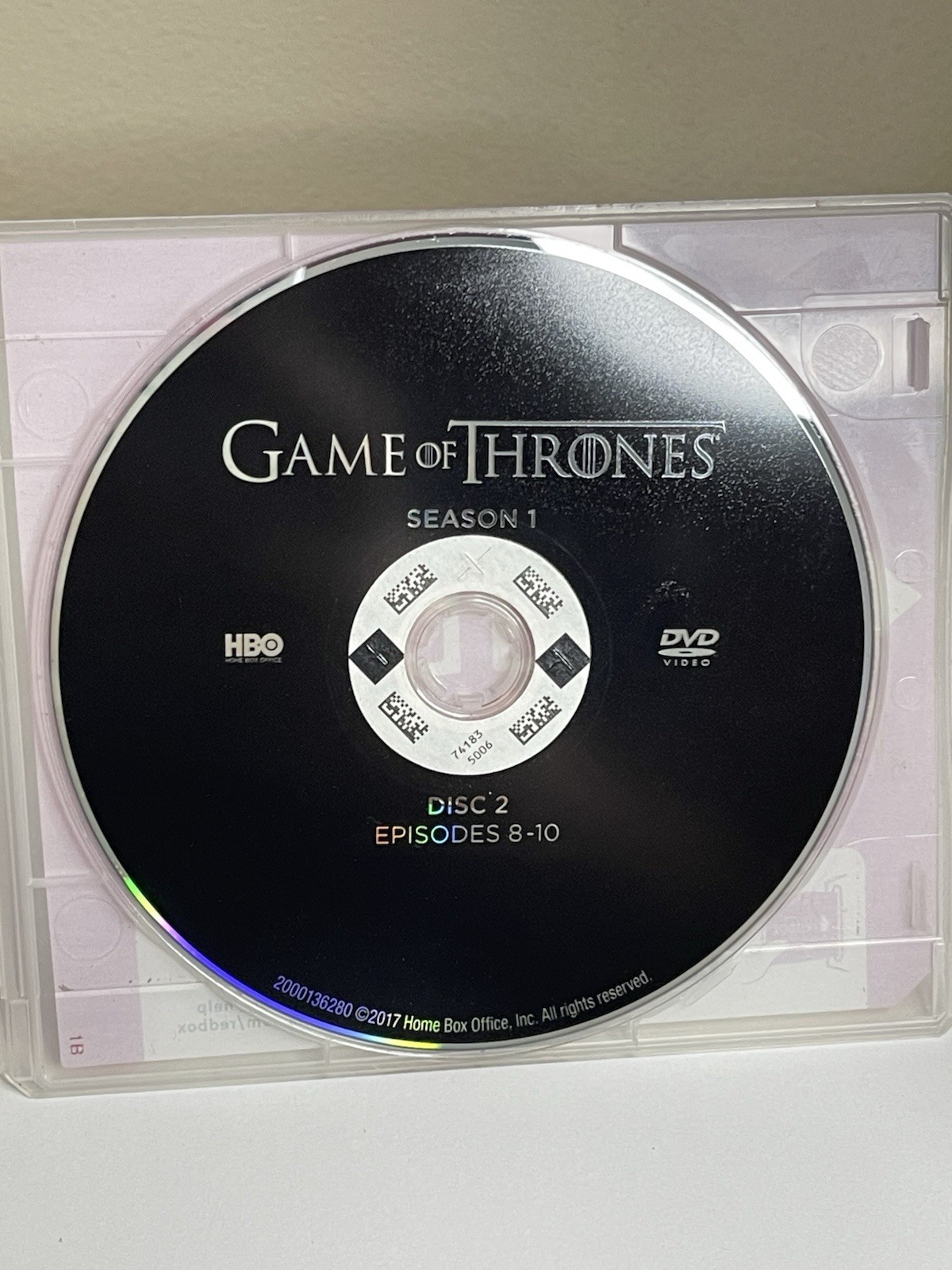 HBO Home Video Game of Thrones Season 1 Disc 2 DVD Episodes 8-10 Paper Sleeve