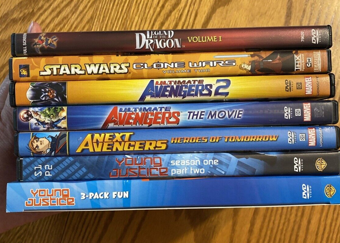 Lot Of 7 DVDs Children’s Animated Cartoon Action Movies