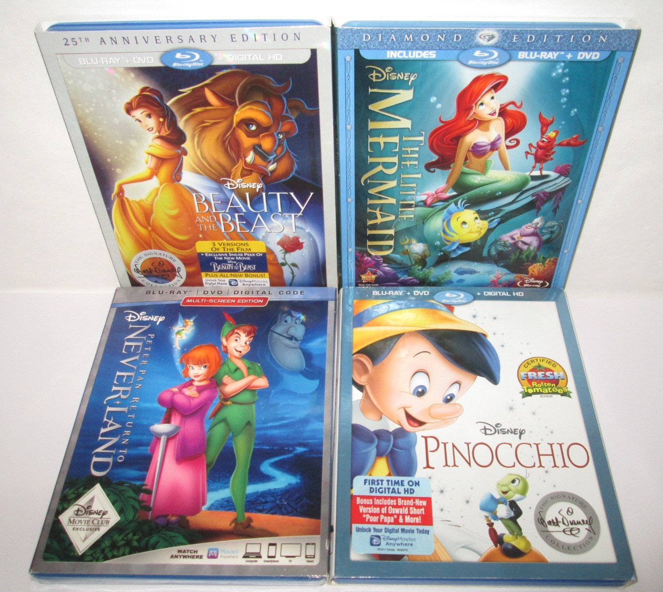 Disney Blu-ray Lot (10) Moana – Beauty Beast – Coco – Zootopia – Mermaid -Frozen