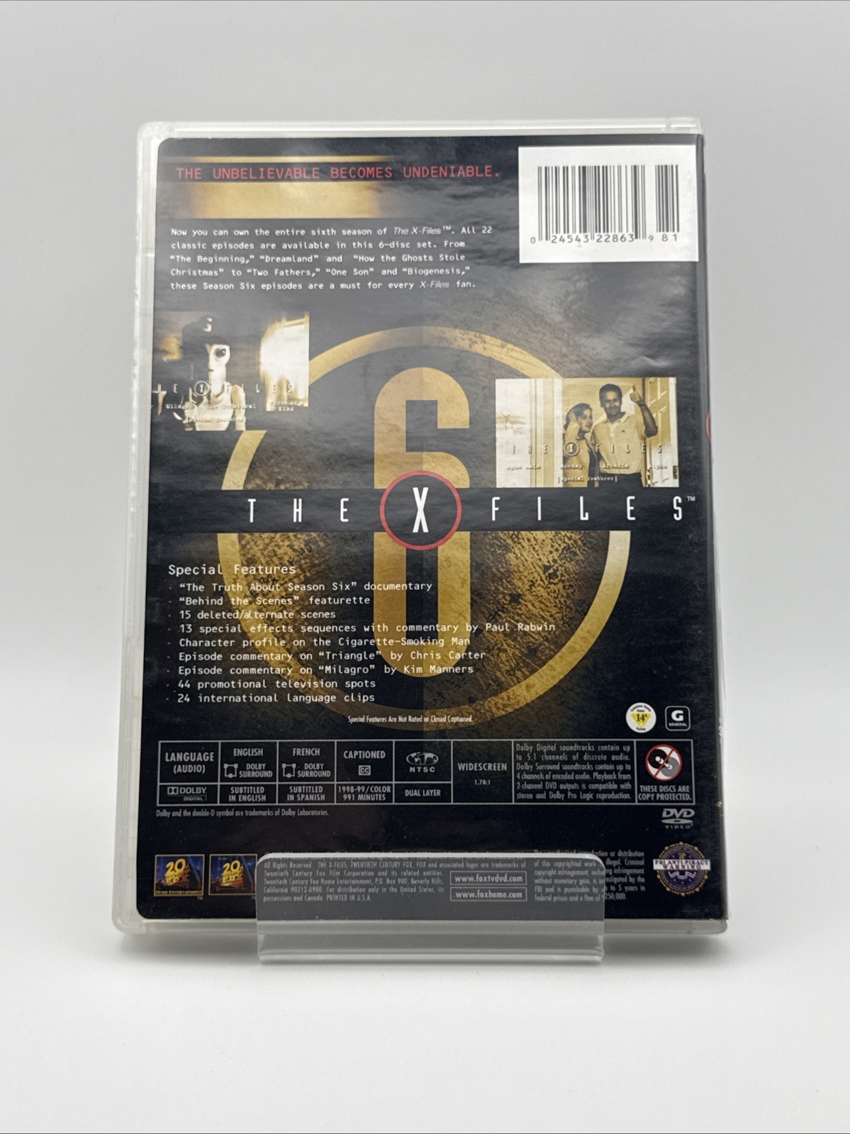 The X-Files: the Complete Sixth Season (DVD, 1998) | FREE SHIPPING