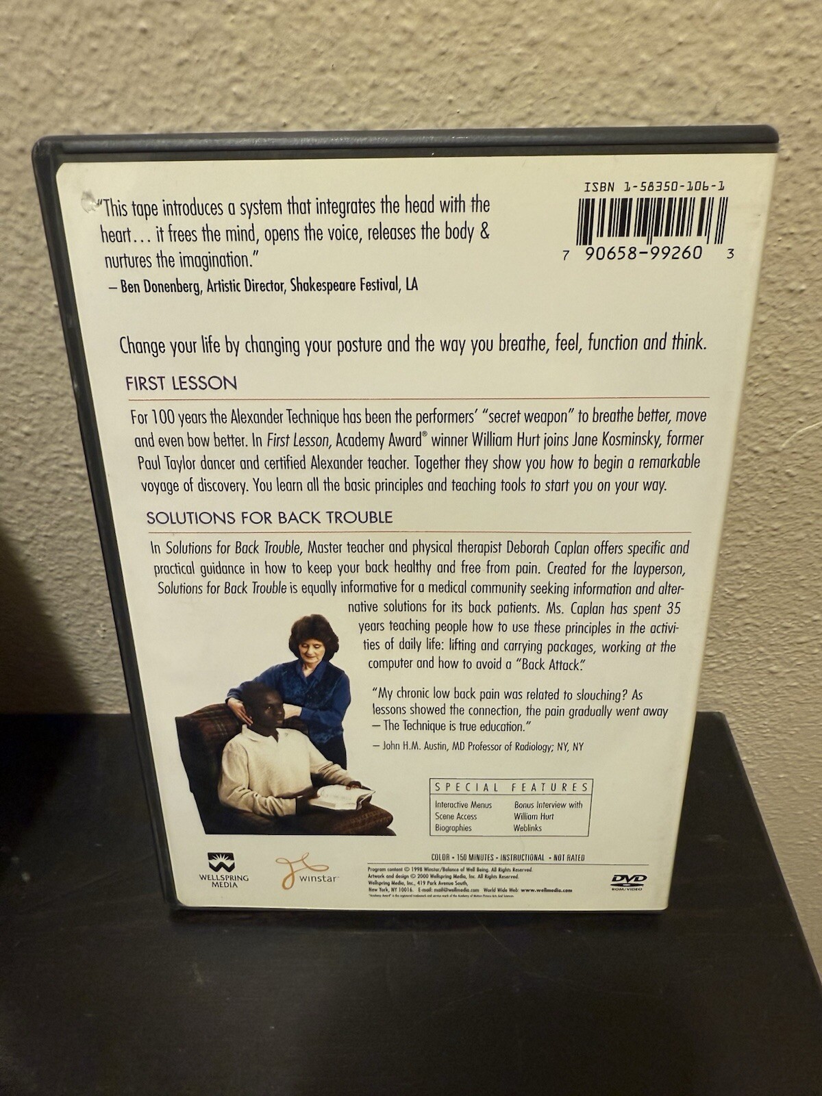 The Alexander Technique: Combo Pack (DVD, 2000) Jane Kosminsky & Deborah Caplan