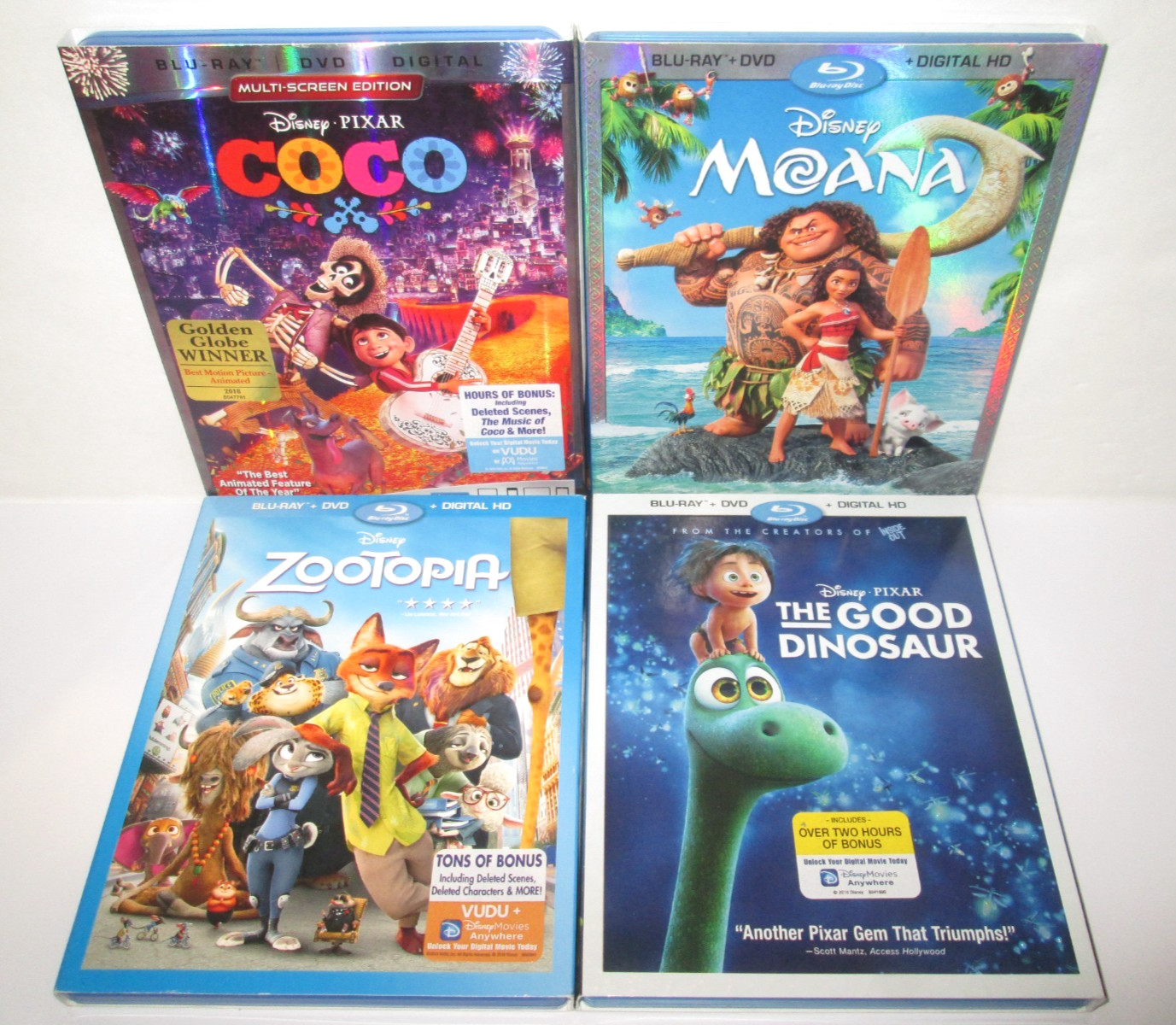 Disney Blu-ray Lot (10) Moana – Beauty Beast – Coco – Zootopia – Mermaid -Frozen