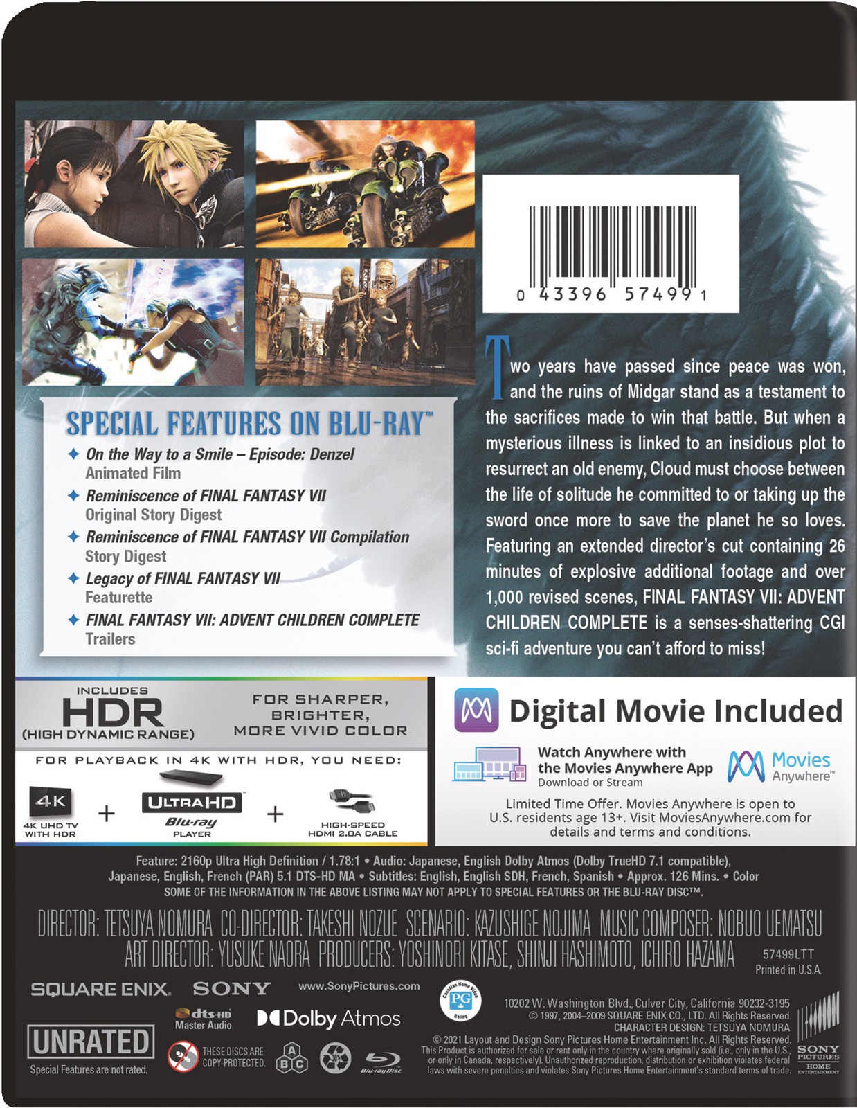 New Final Fantasy VII: Advent Children Complete (4K / Blu-ray + Digital)