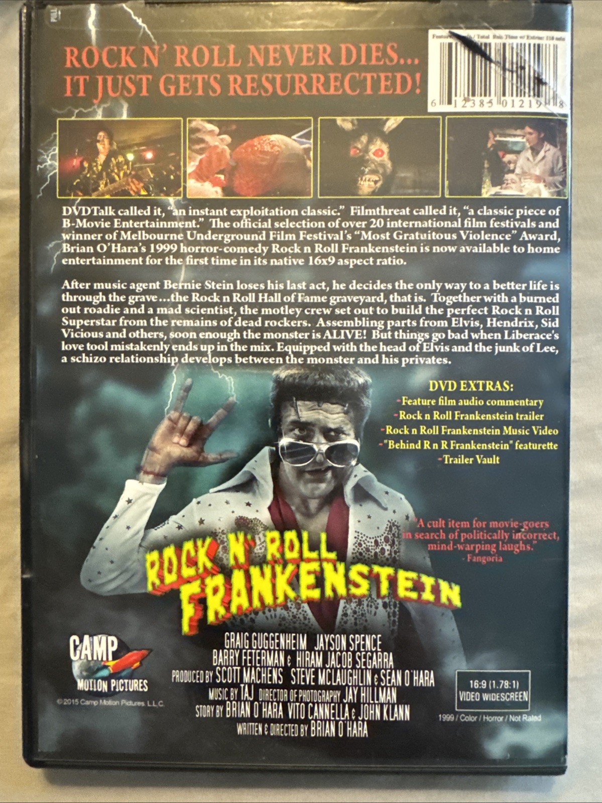 ROCK N ROLL FRANKENSTEIN DVD Camp Motion Pictures 16:9 Horror Flick Elvis